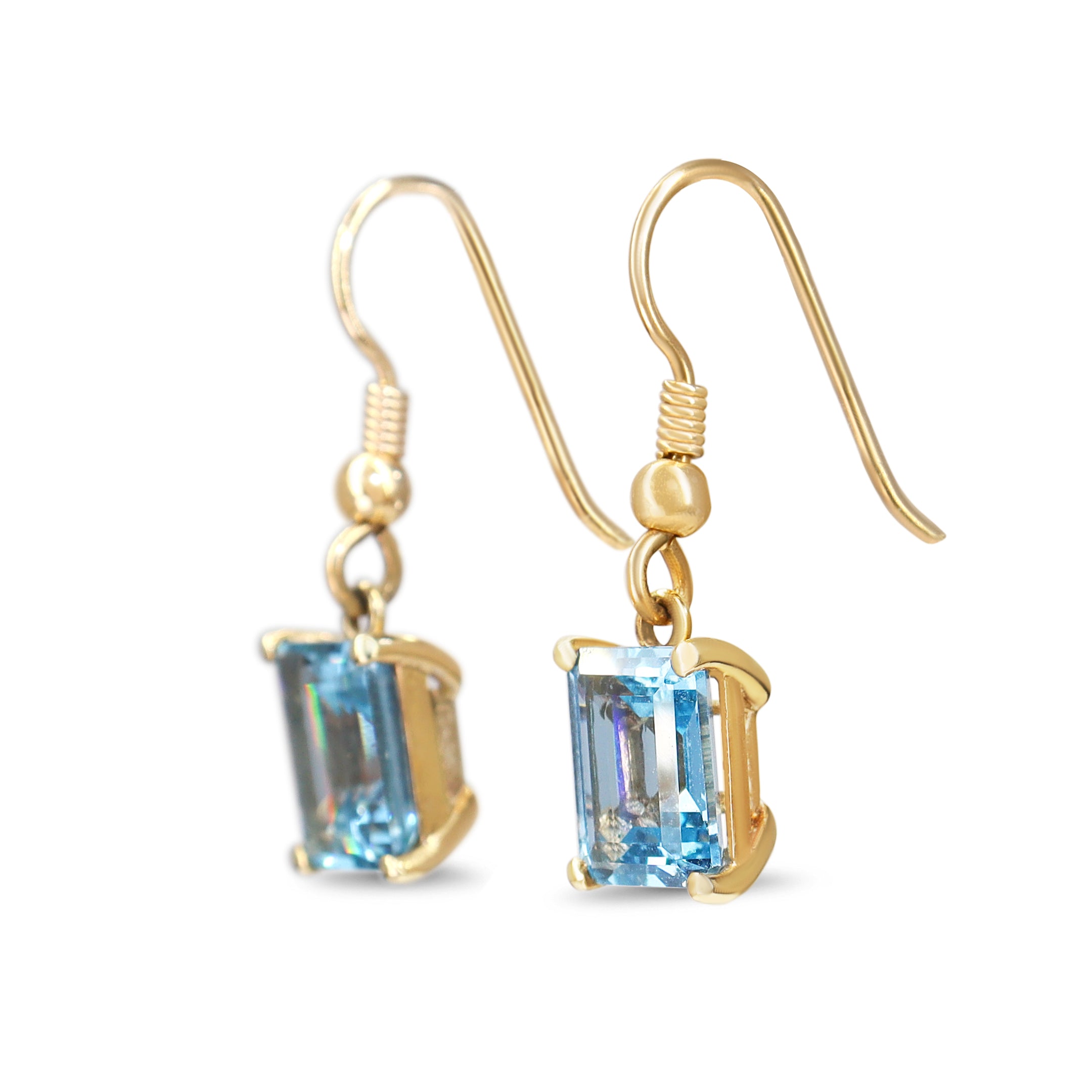 9ct Yellow Gold Topaz Drop Earrings