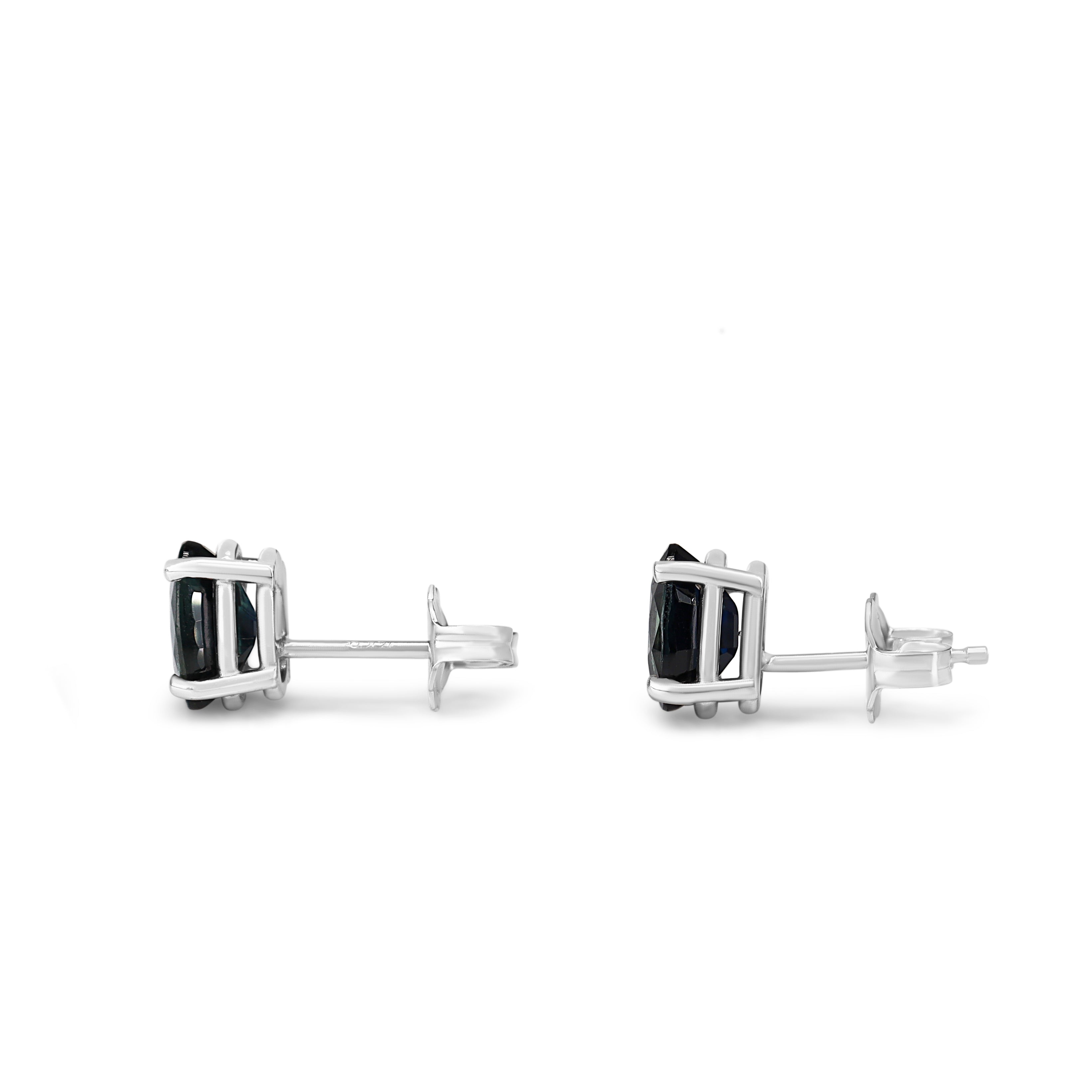 14ct White Gold Sapphire Stud Earrings