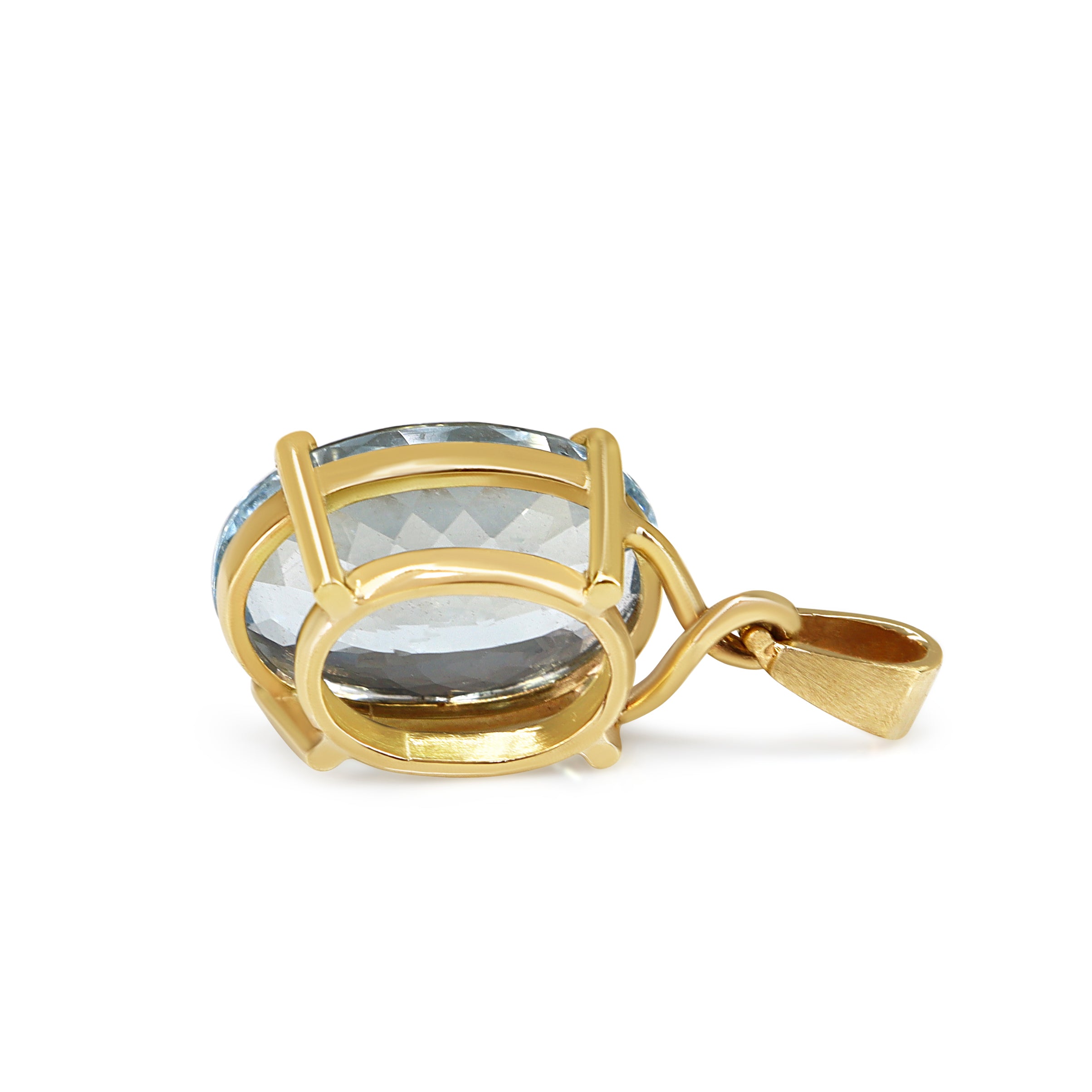 9ct Yellow Gold Aquamarine Pendant