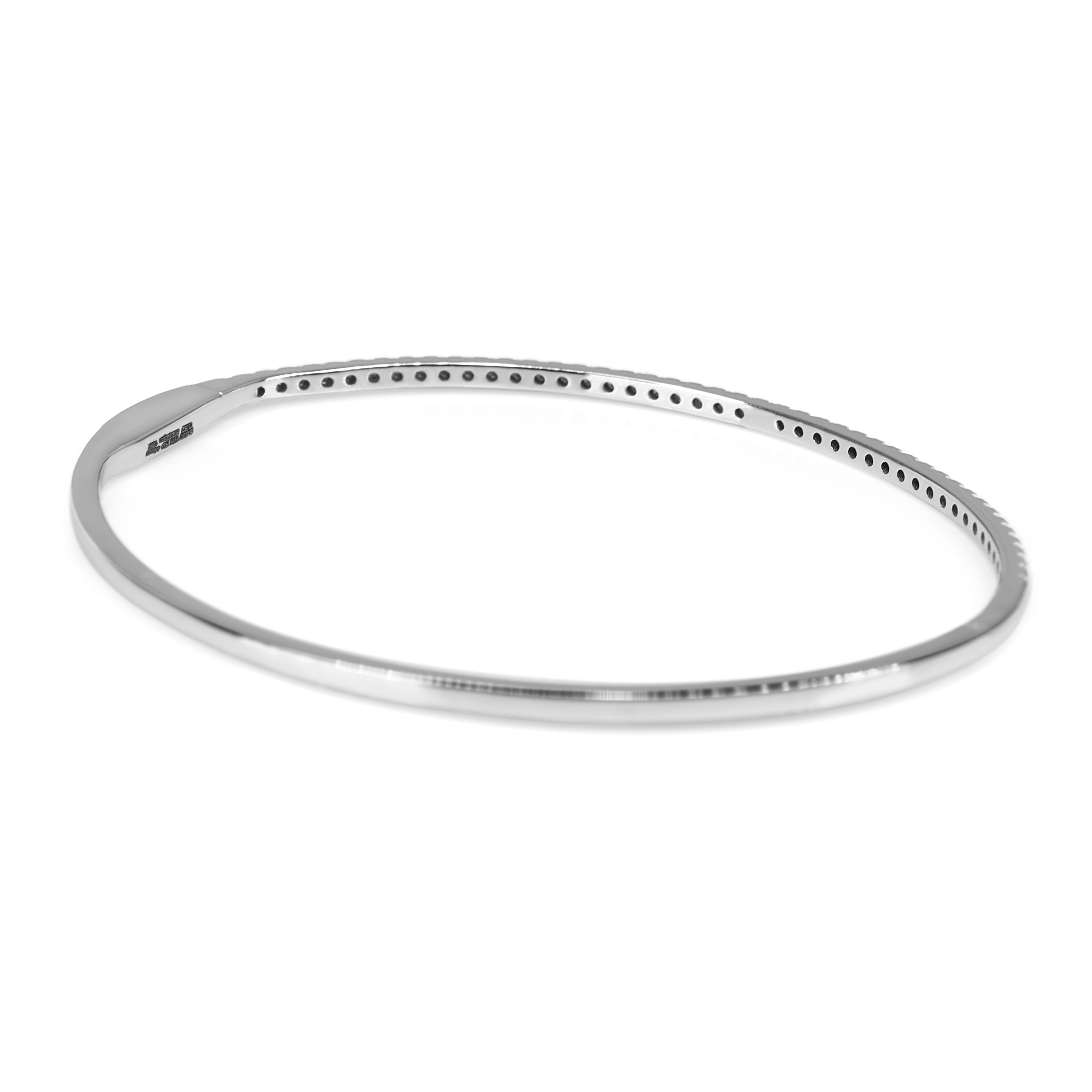 18ct White Gold Fine Diamond Bangle