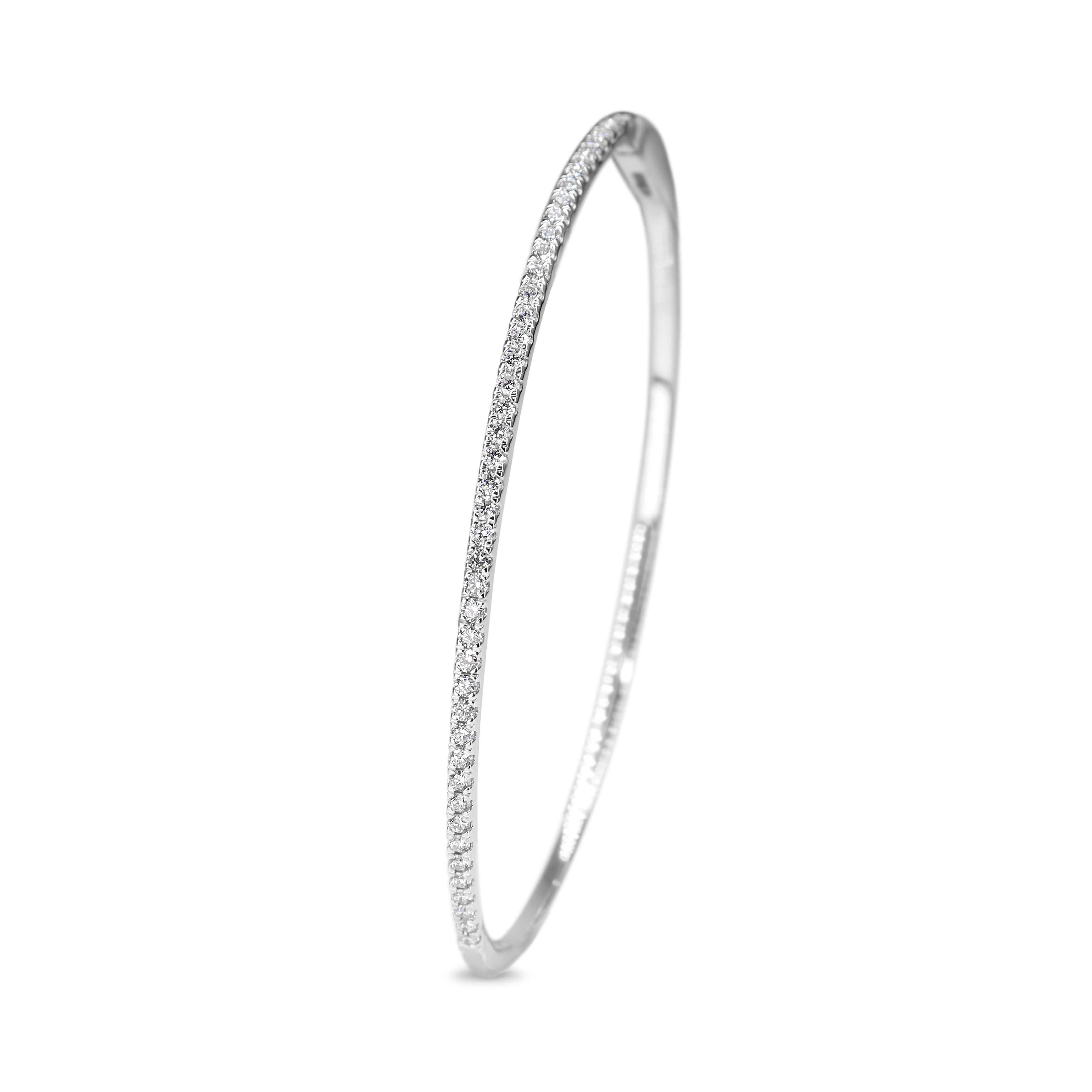 18ct White Gold Fine Diamond Bangle
