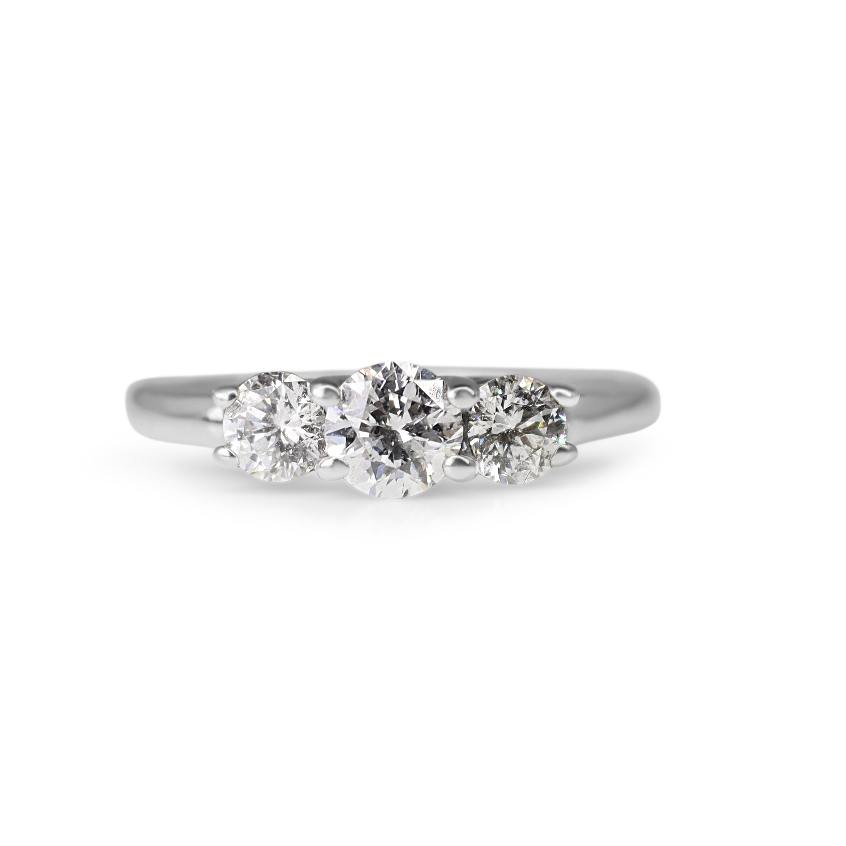 14ct White Gold 3 Stone Diamond Ring