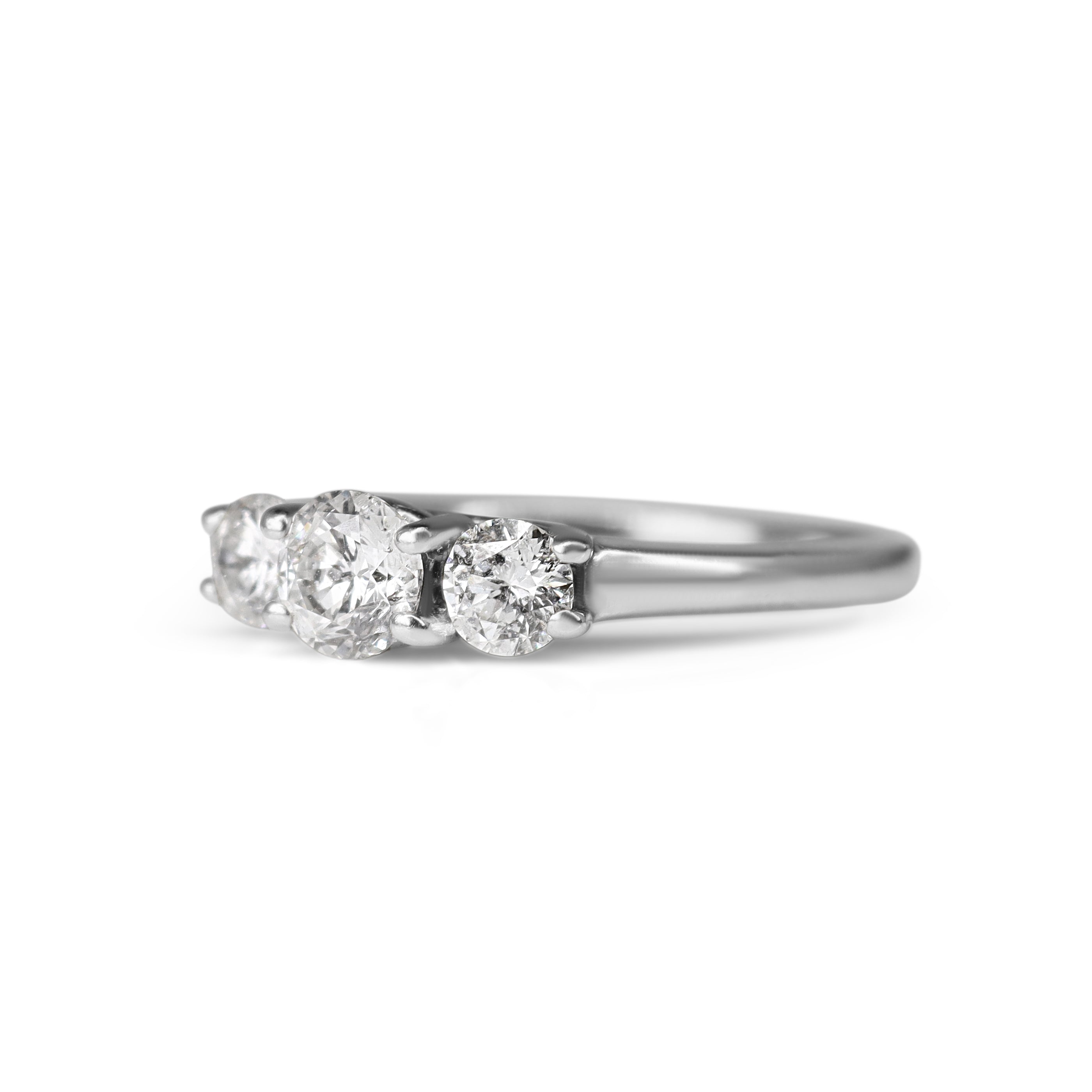 14ct White Gold 3 Stone Diamond Ring