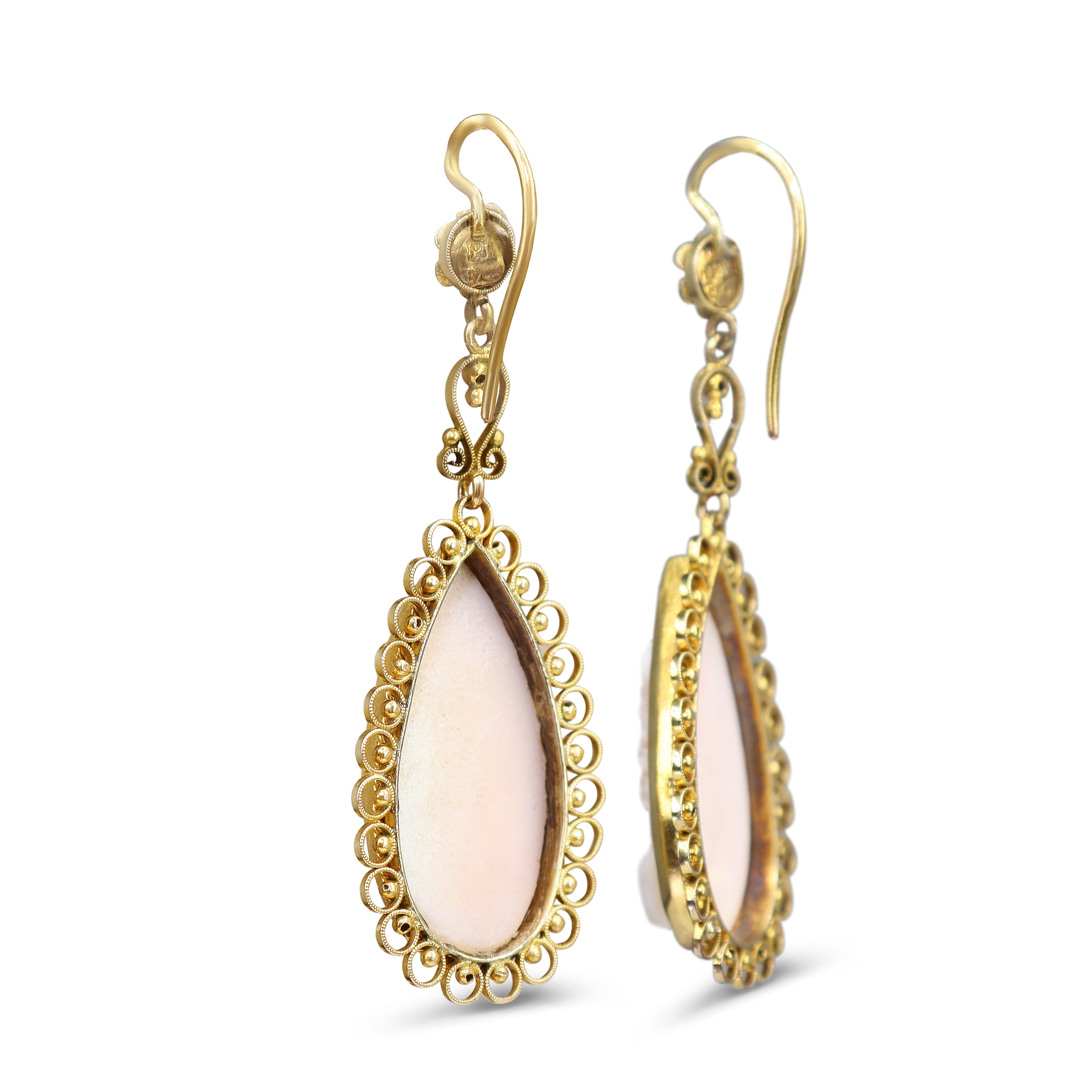 9ct Yellow Gold Antique Cameo Earrings