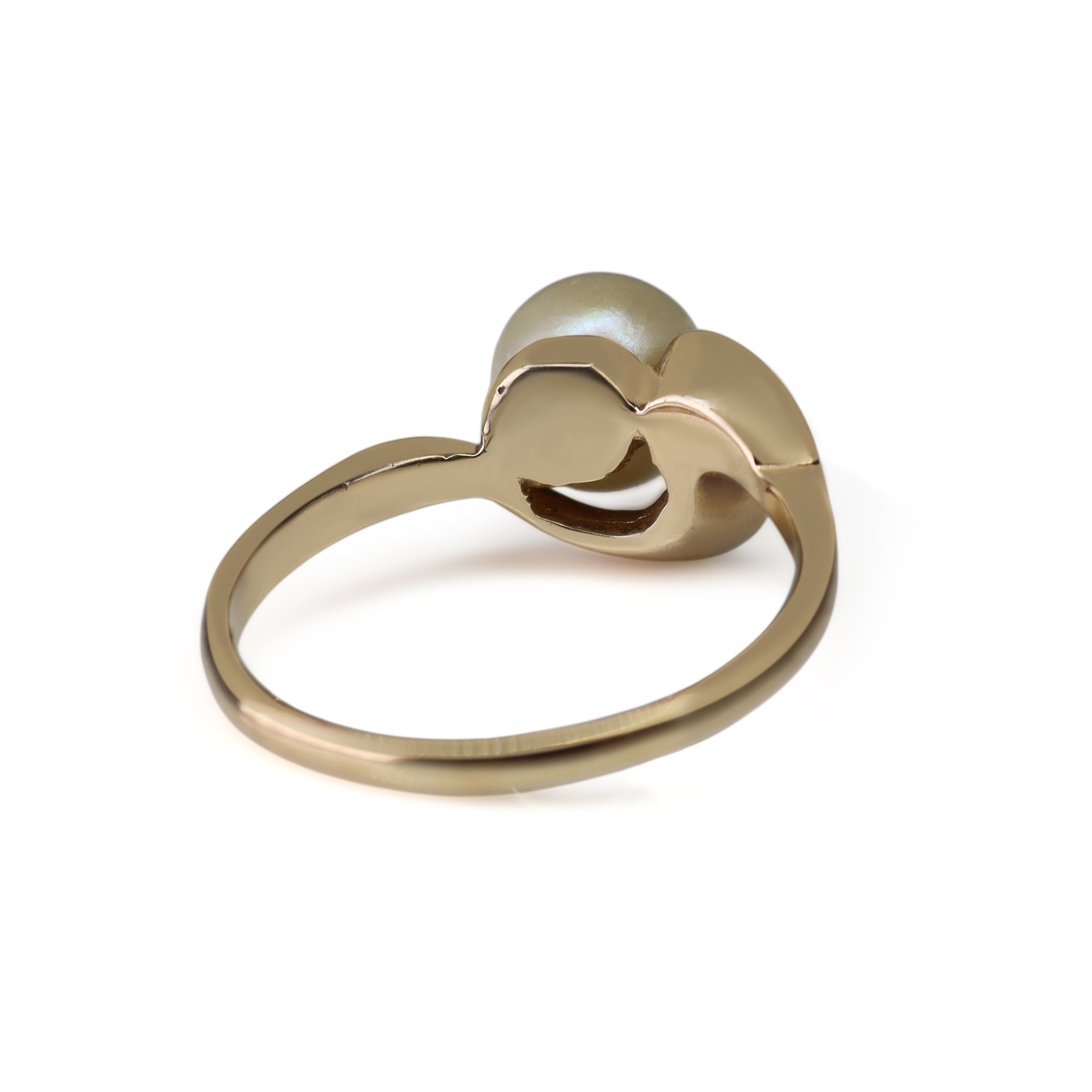 9ct Yellow Gold Pearl Wave Ring