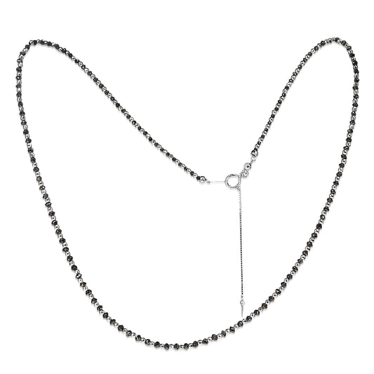 18ct White Gold and Black Diamond Chain Necklace