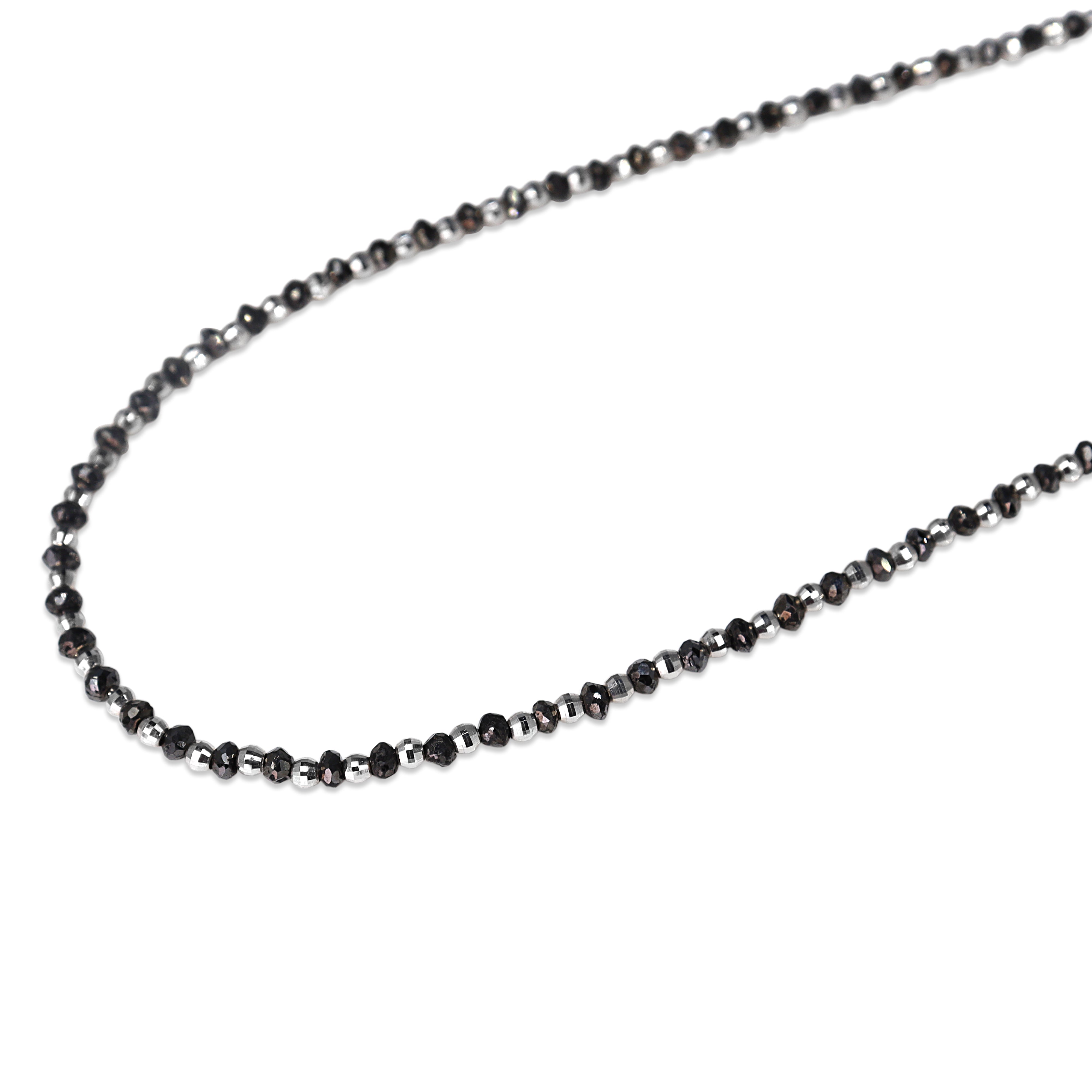 18ct White Gold and Black Diamond Chain Necklace