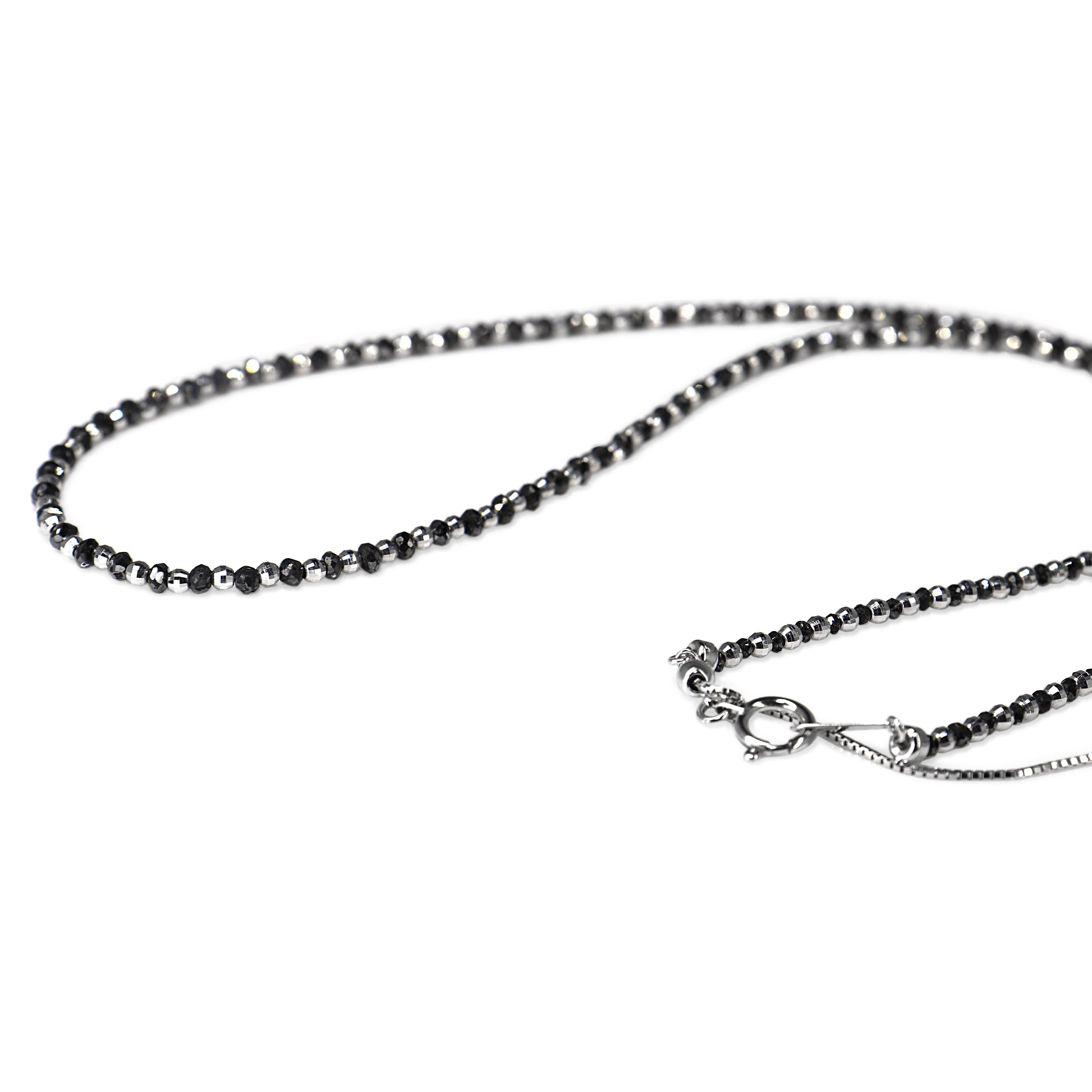 18ct White Gold and Black Diamond Chain Necklace