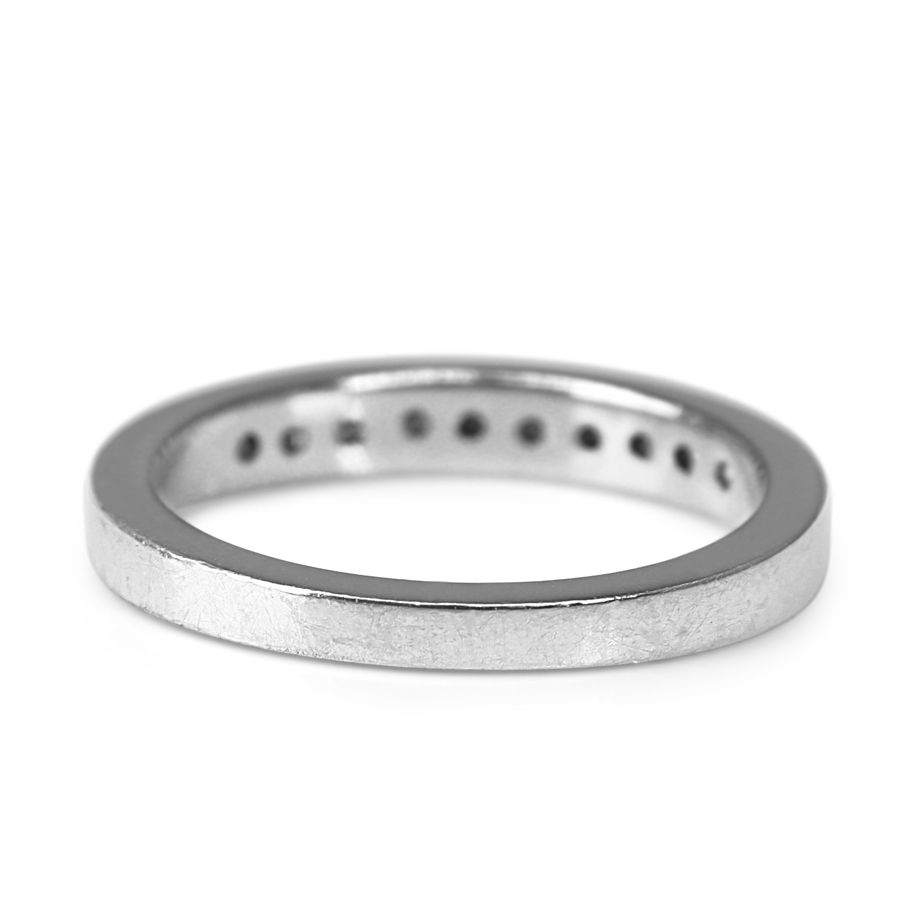 18ct White Gold Princess Cut Channel Set Diamond Band Ring
