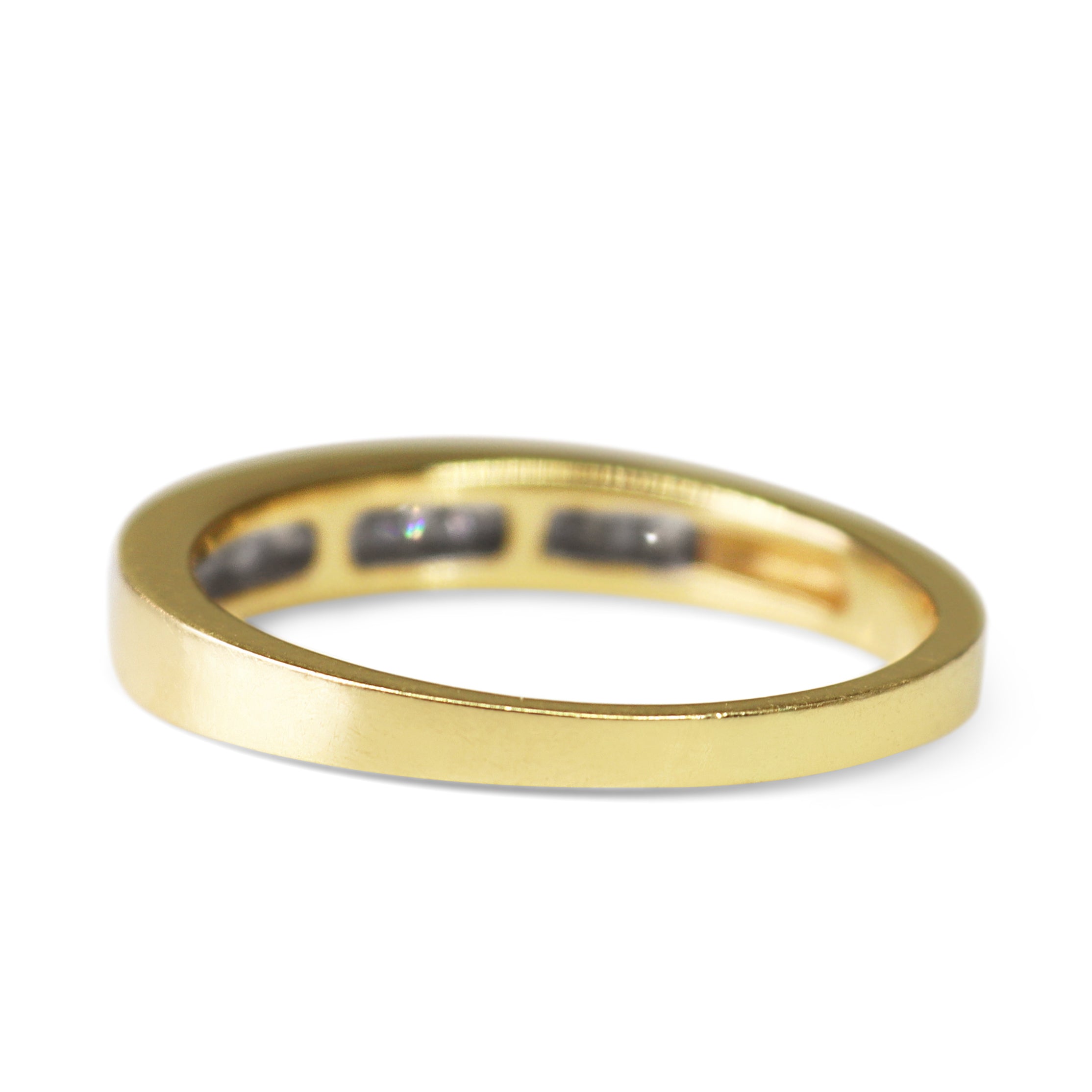18ct Yellow Gold Princess Cut Channel Set Wedding Band