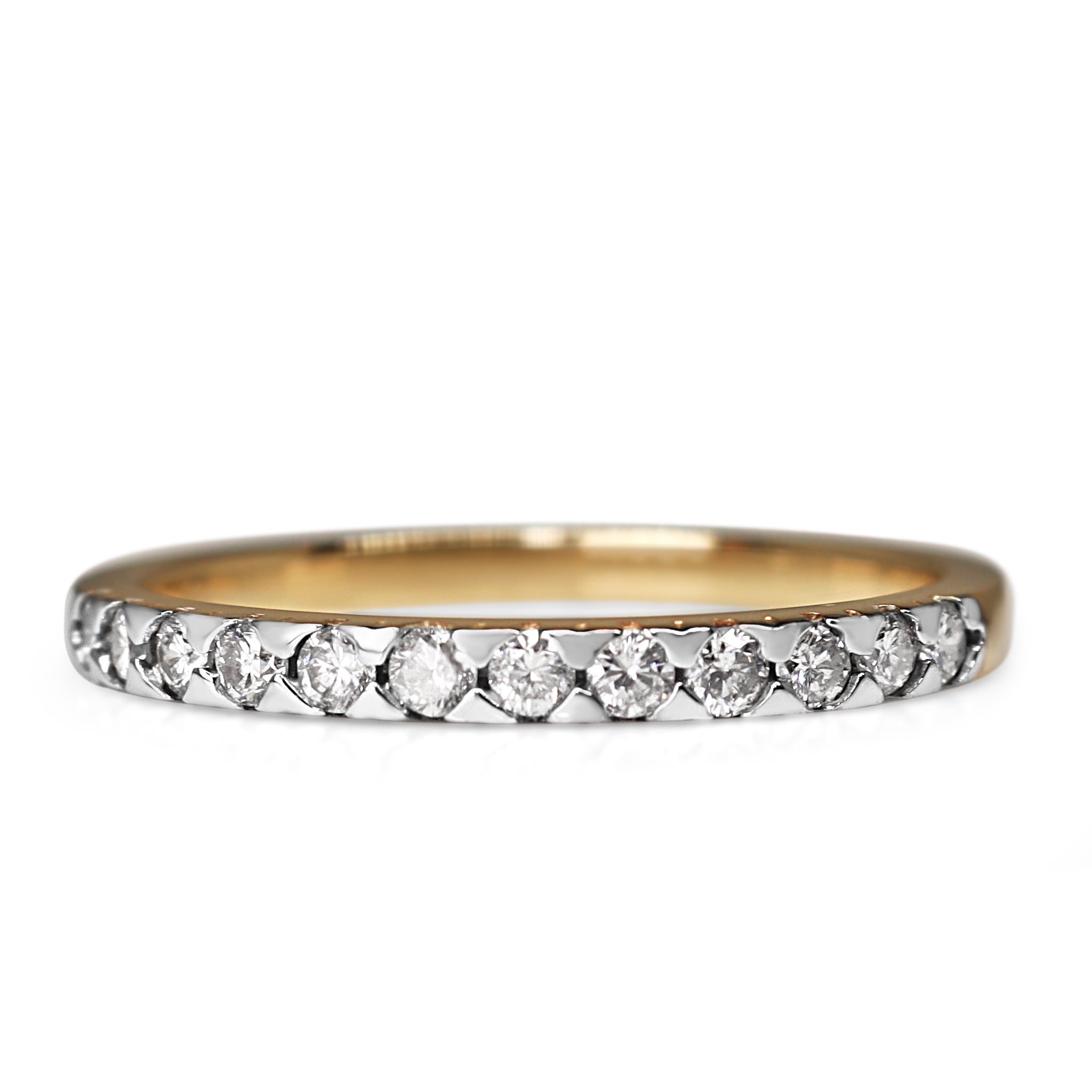 9ct Yellow and White Gold Diamond Band Ring