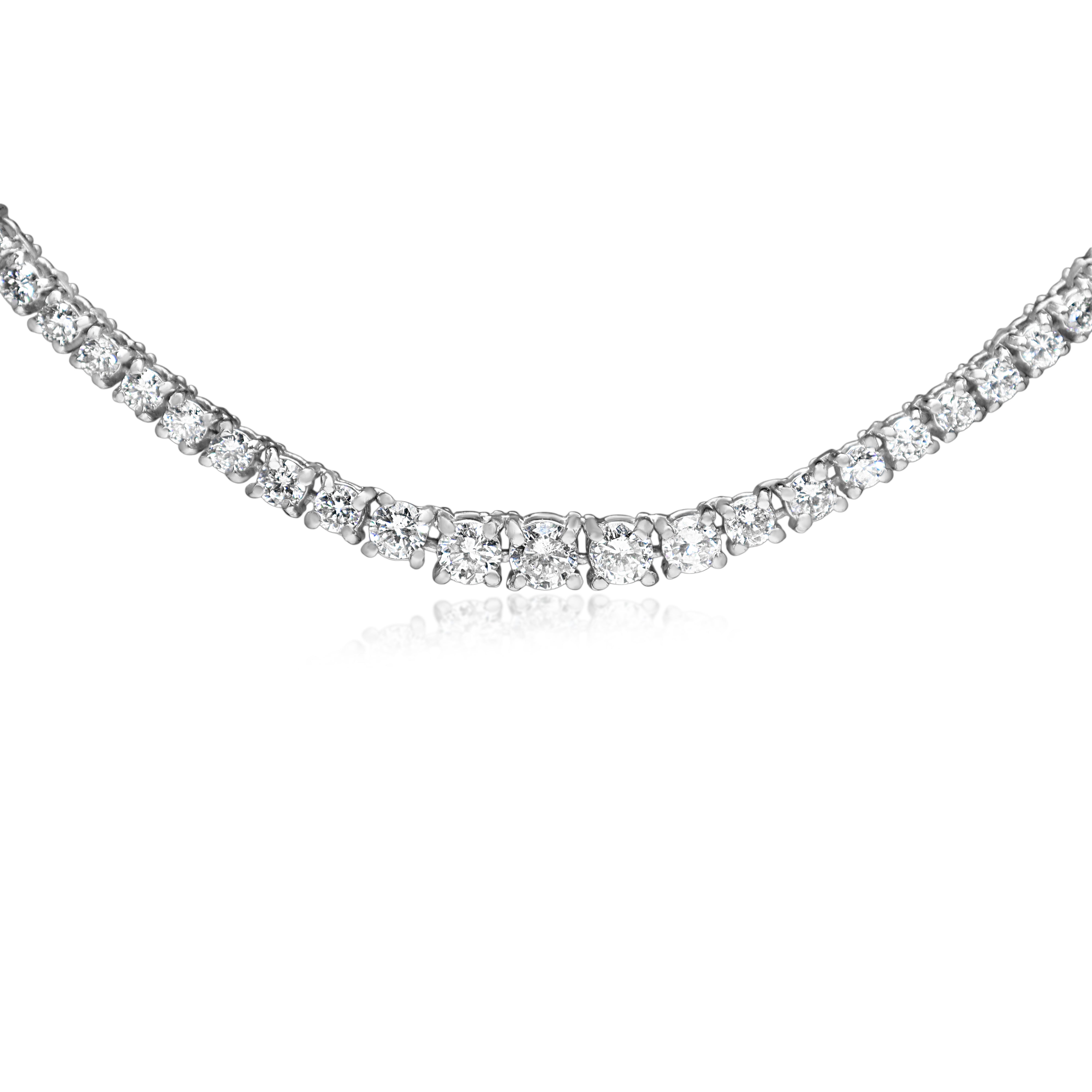 Platinum 5.00ct Diamond Tennis Necklace