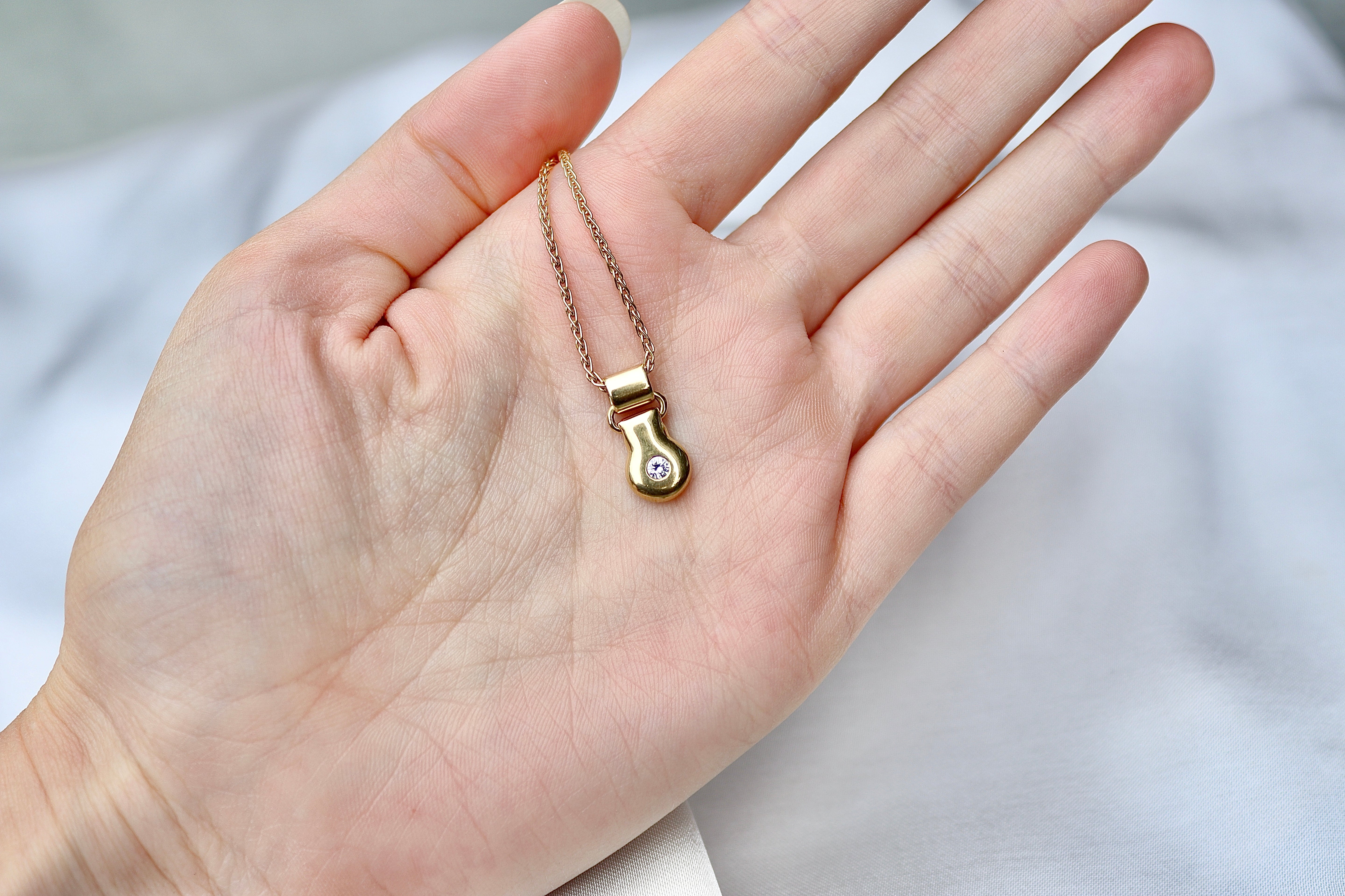 18ct Yellow Gold Diamond Chunky Gold Pendant Necklace
