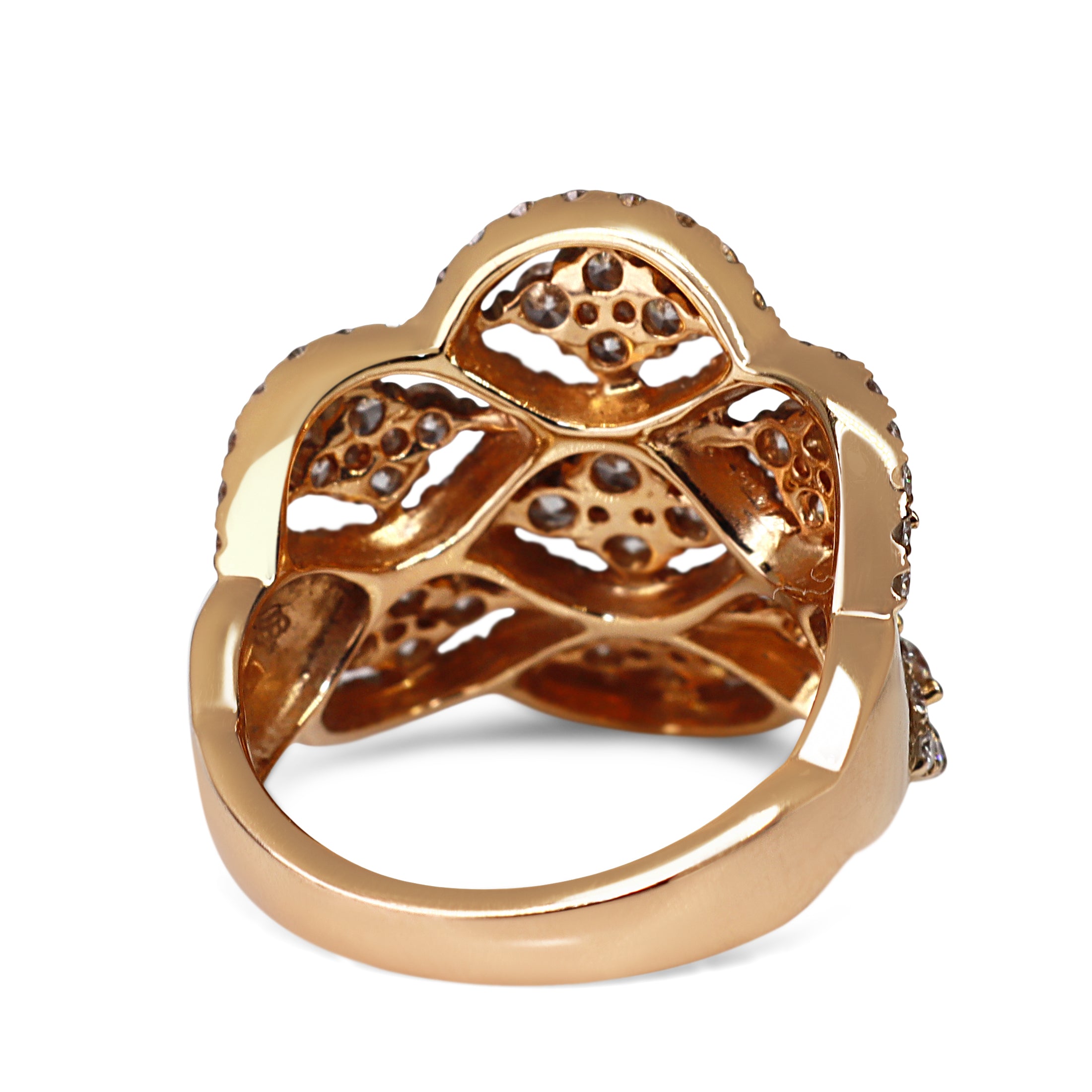 18ct Rose Gold Large Cocktail Cluster Diamond Ring