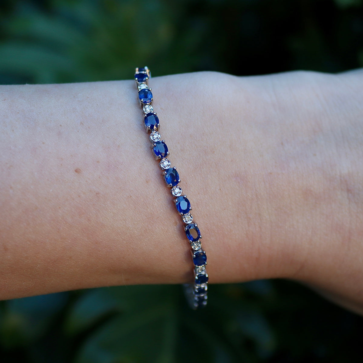 18ct White Gold Sapphire and Diamond Bracelet