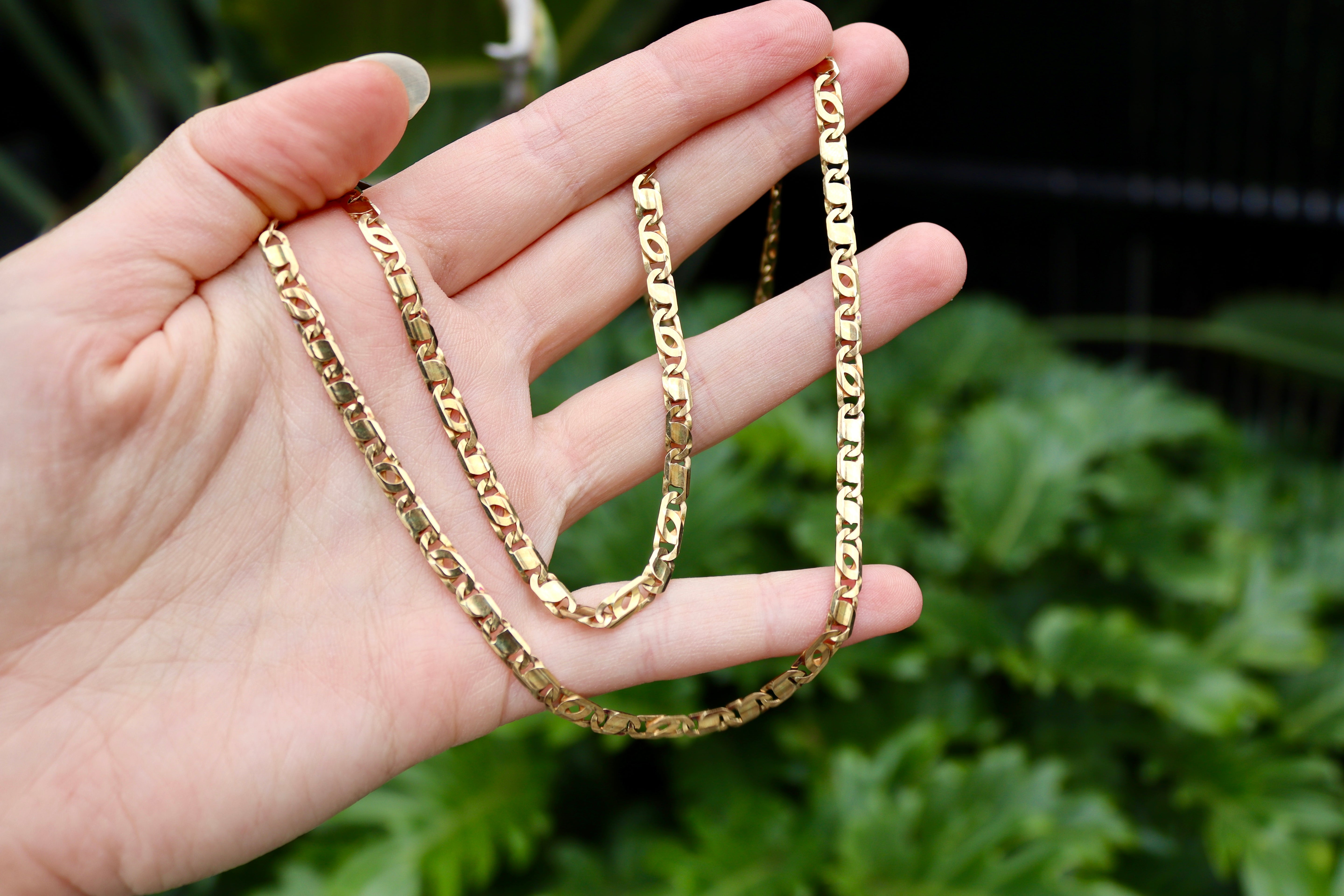 9ct Yellow Gold Flat Link Chain / Necklace