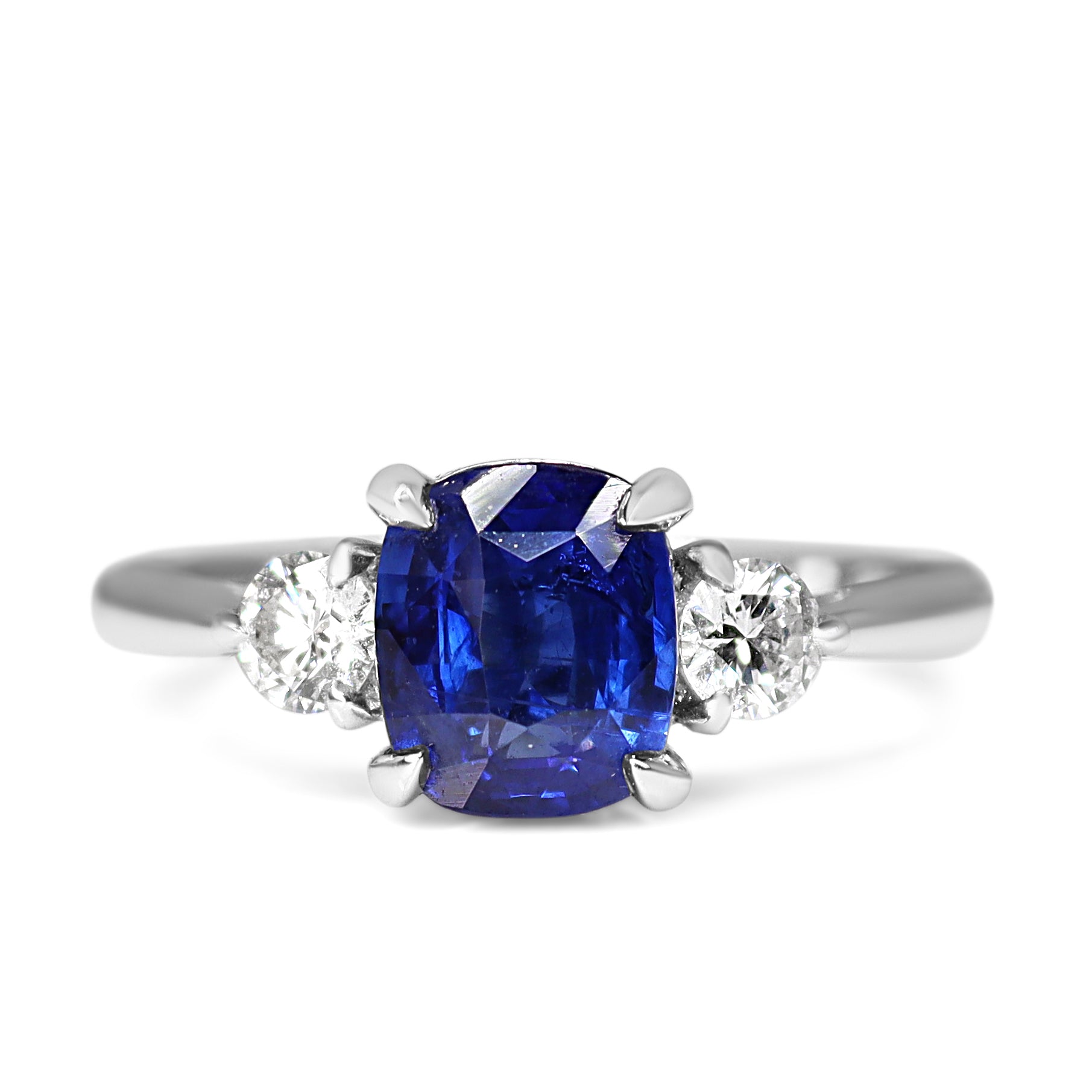 18ct White Gold Sapphire and Diamond 3 Stone Ring