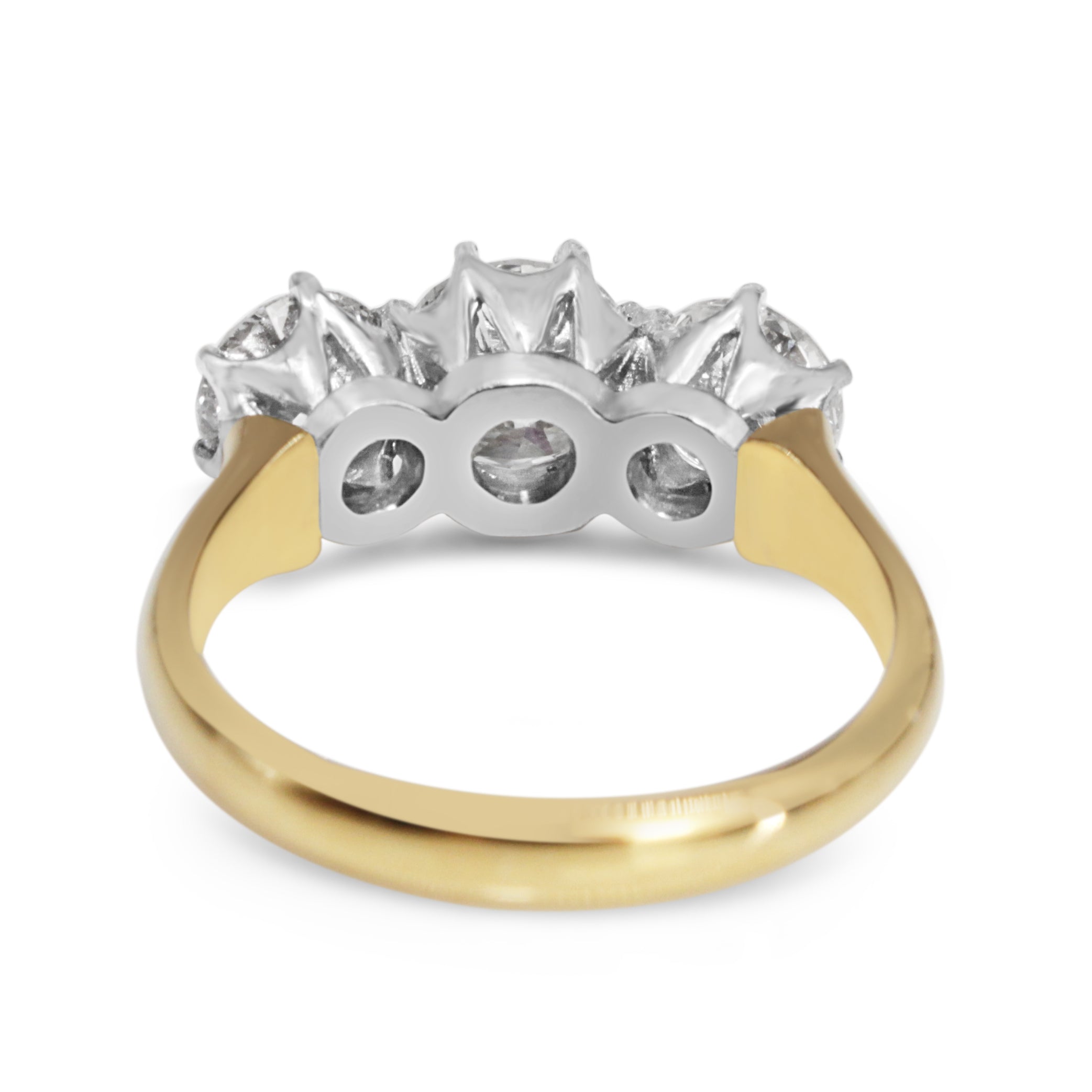 18ct Yellow & White Gold 3 Stone Diamond Ring