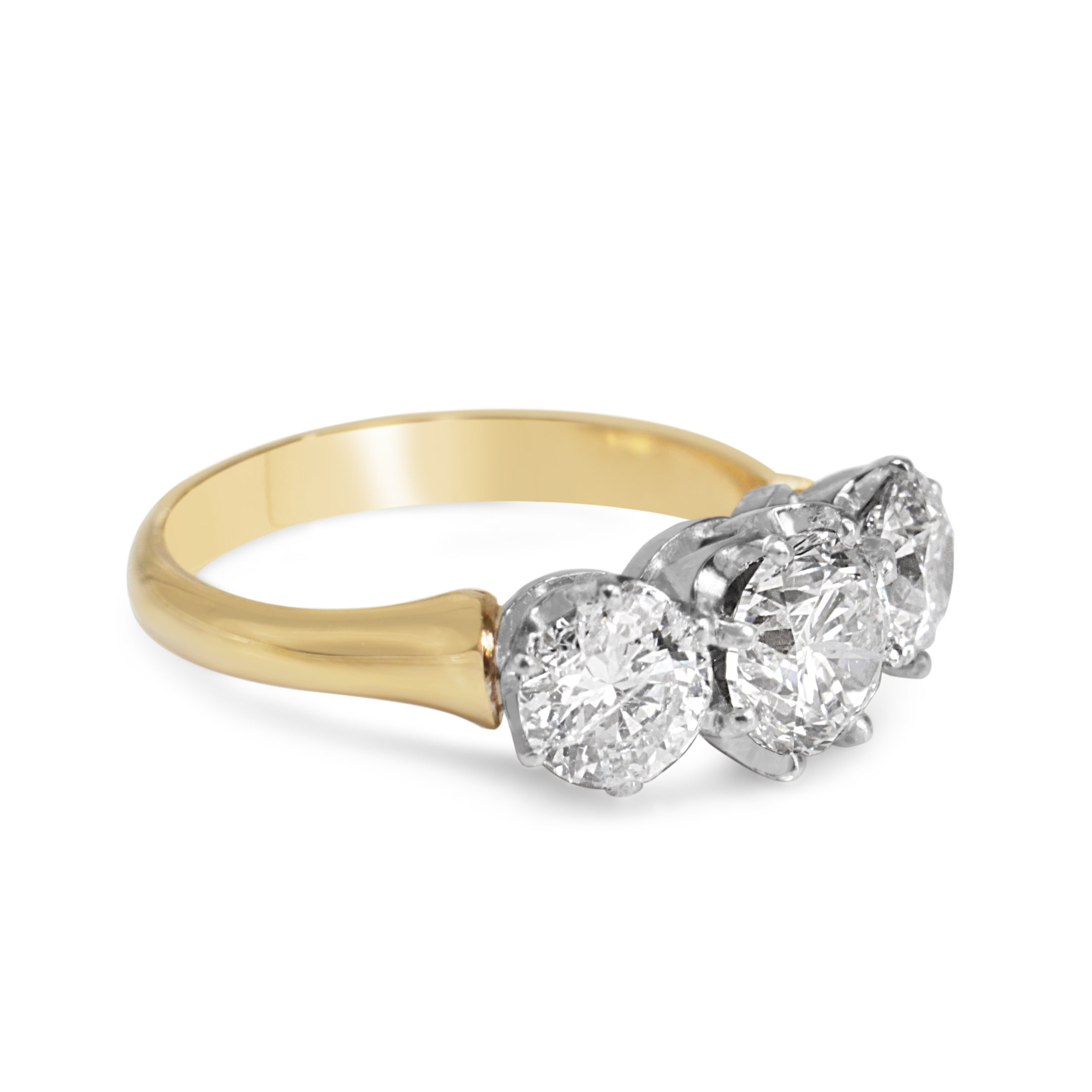 18ct Yellow & White Gold 3 Stone Diamond Ring