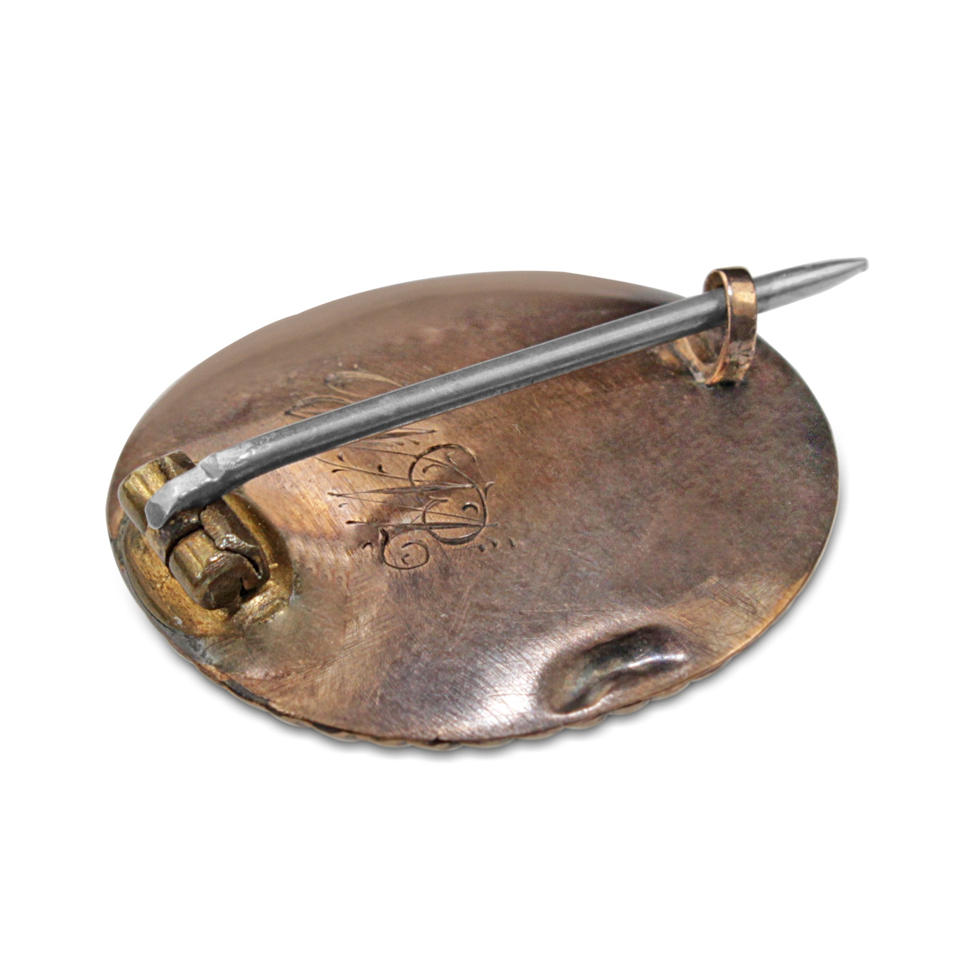 9ct Gold Antique Braided Hair Mourning Brooch