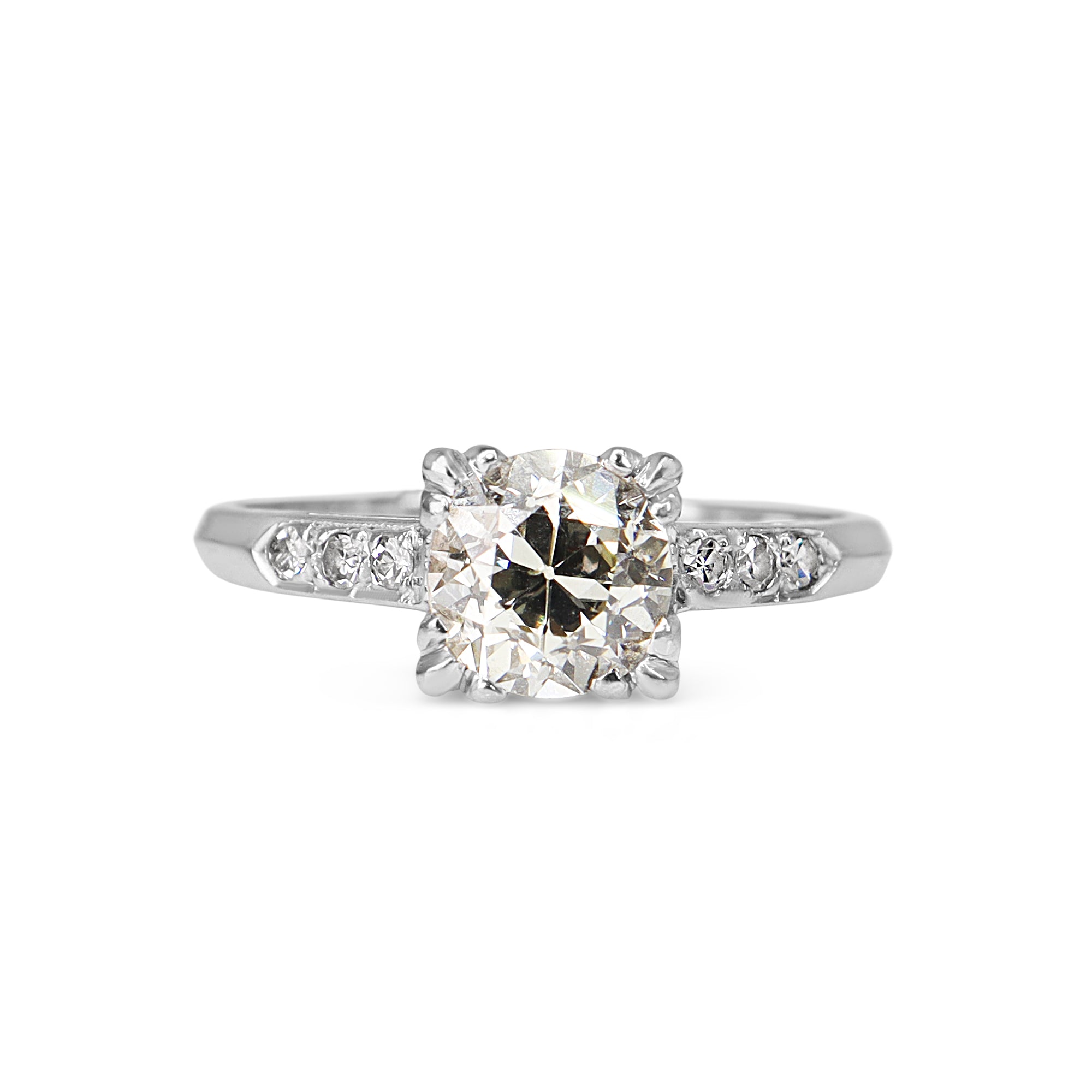 Platinum Old Cut Diamond Solitaire Ring