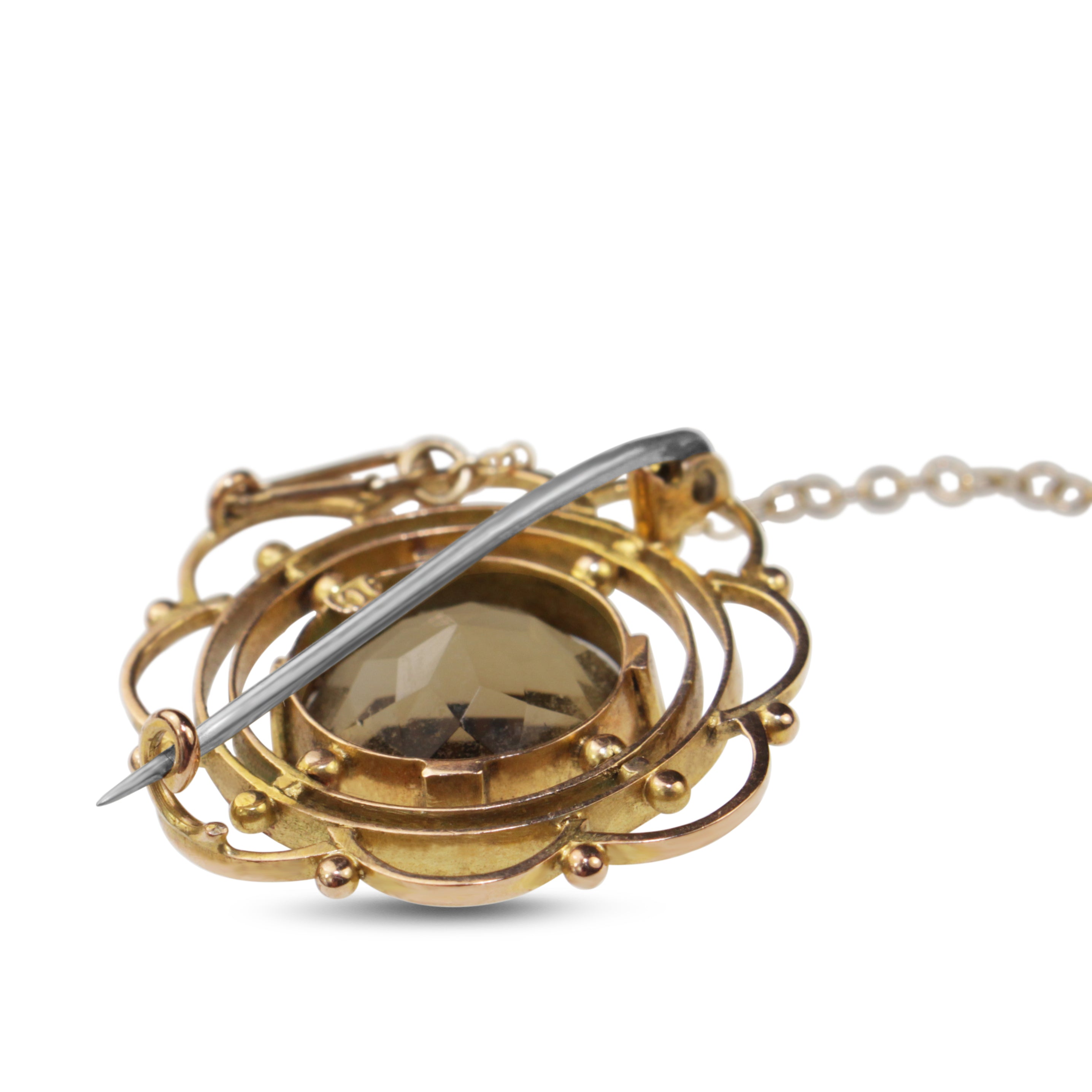 9ct Yellow Gold 1930's Citrine Brooch