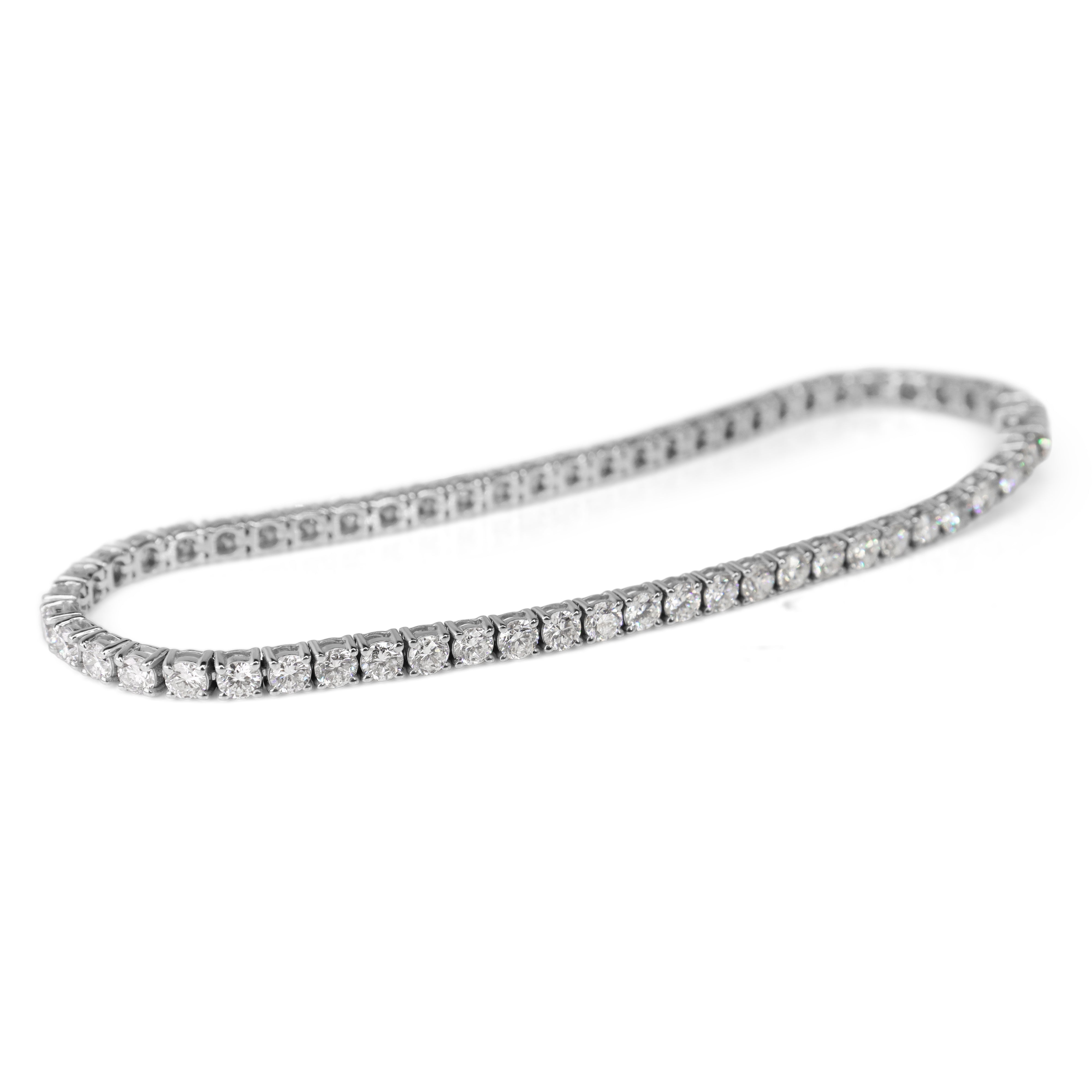 18ct White Gold 5.00ct Lab Grown Diamond Tennis Bracelet