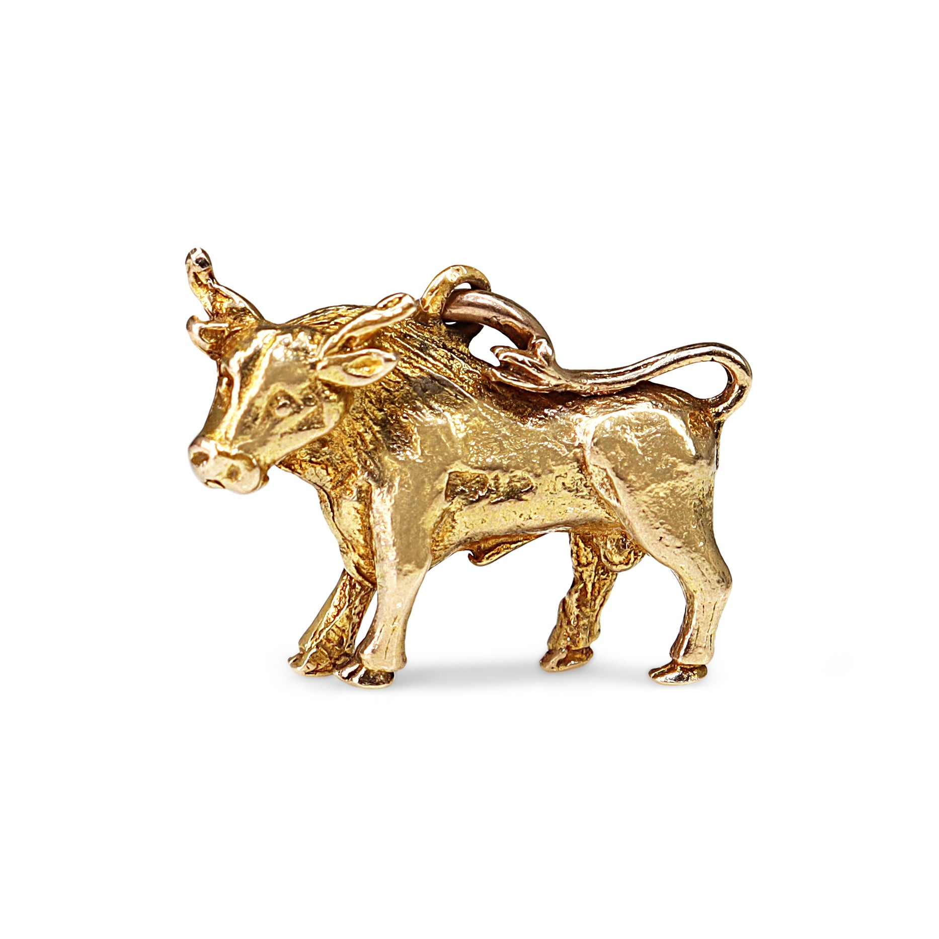 9ct Yellow Gold Bull Charm / Pendant