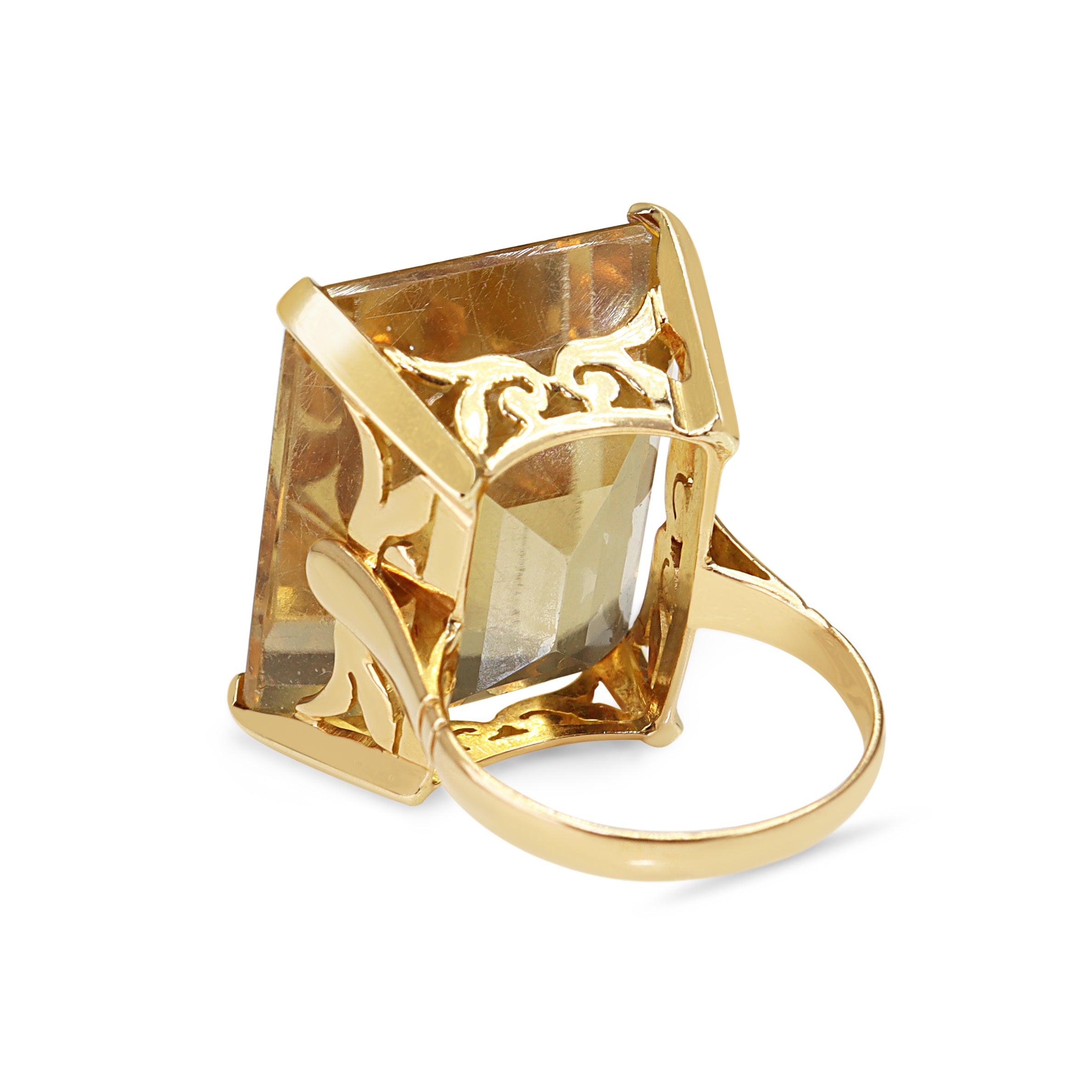 14ct Yellow Gold Citrine Cocktail Ring