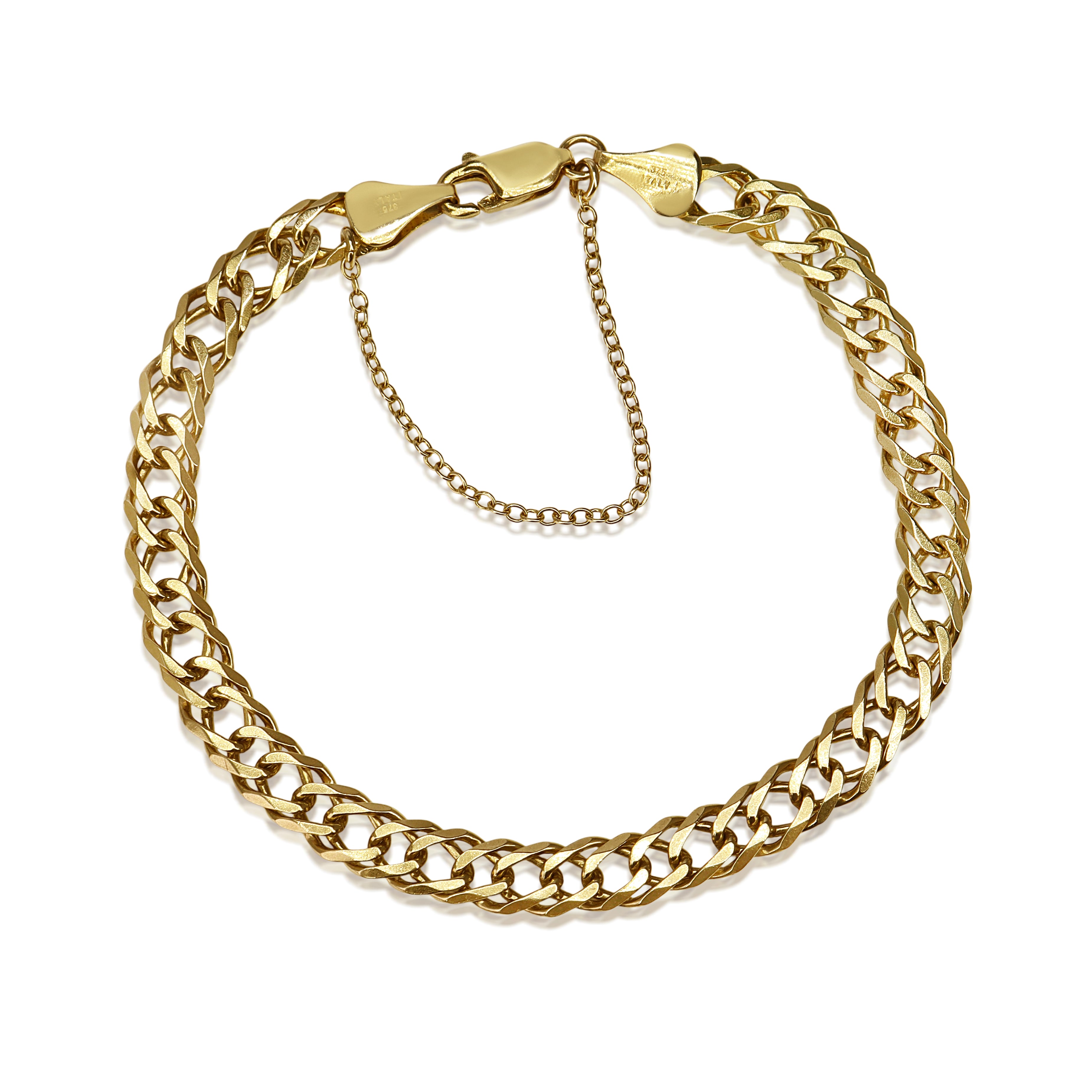 9ct Yellow Gold Flat Curb Link Bracelet