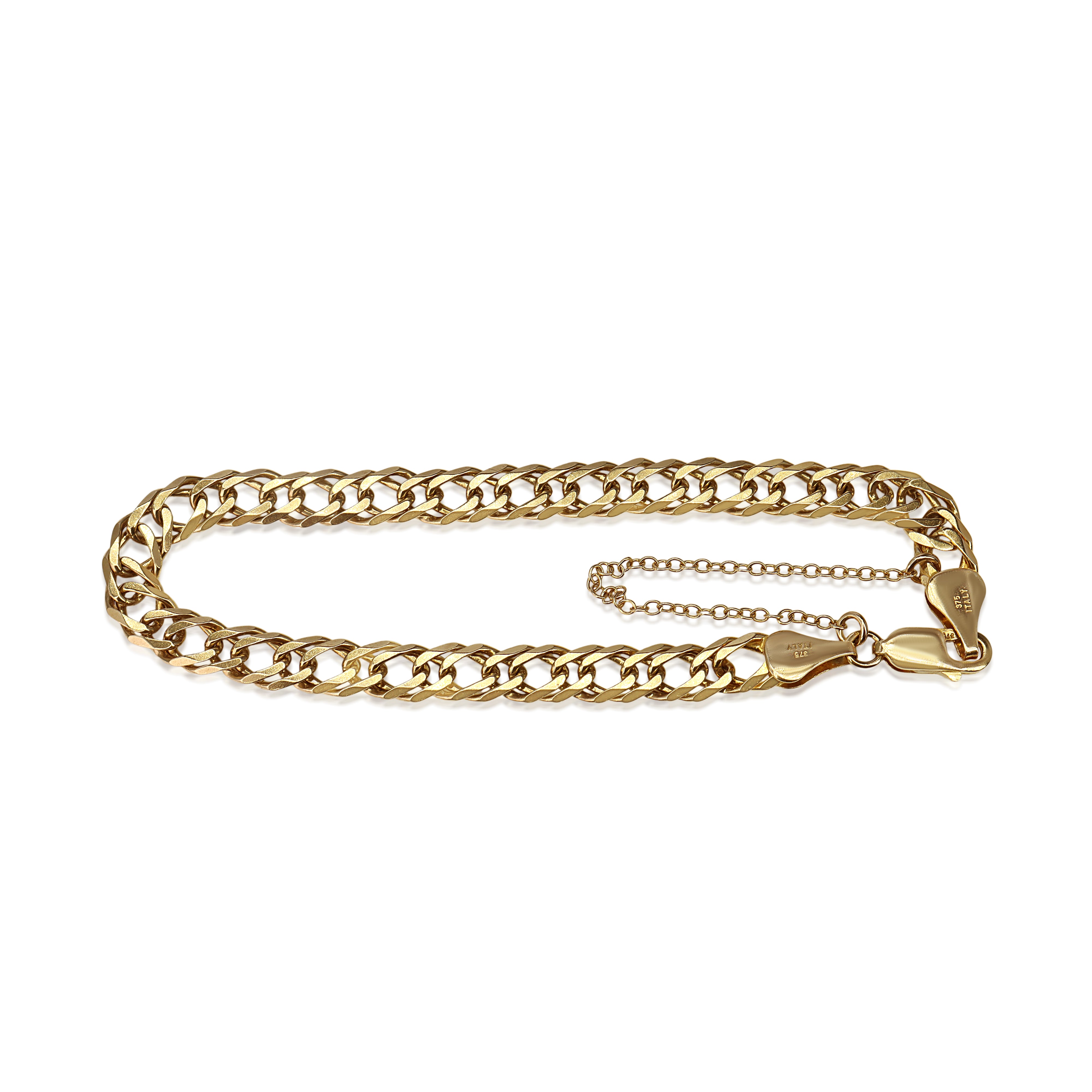 9ct Yellow Gold Flat Curb Link Bracelet