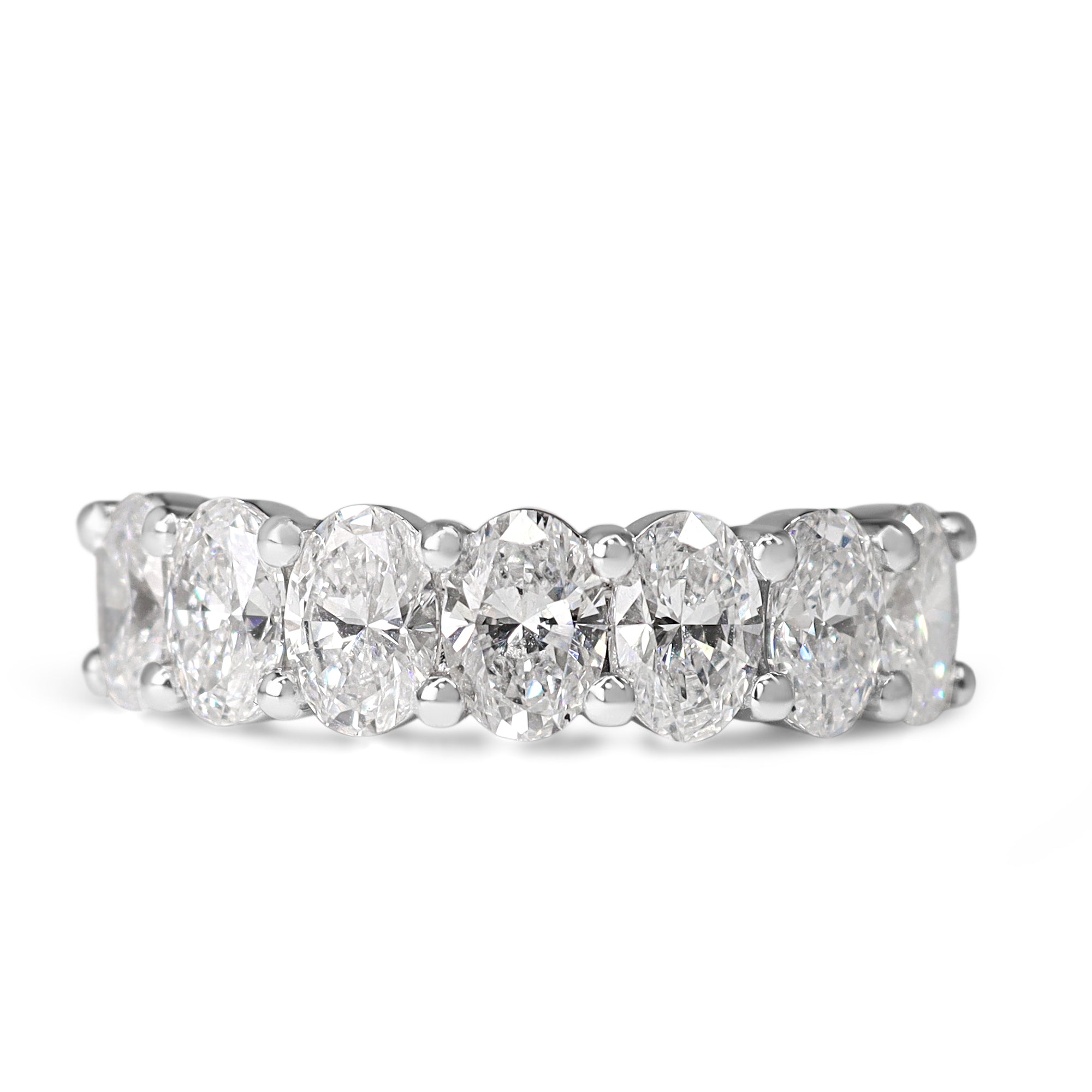 18ct White Gold 7 Stone Oval Lab Grown 2.30ct Diamond Band Ring