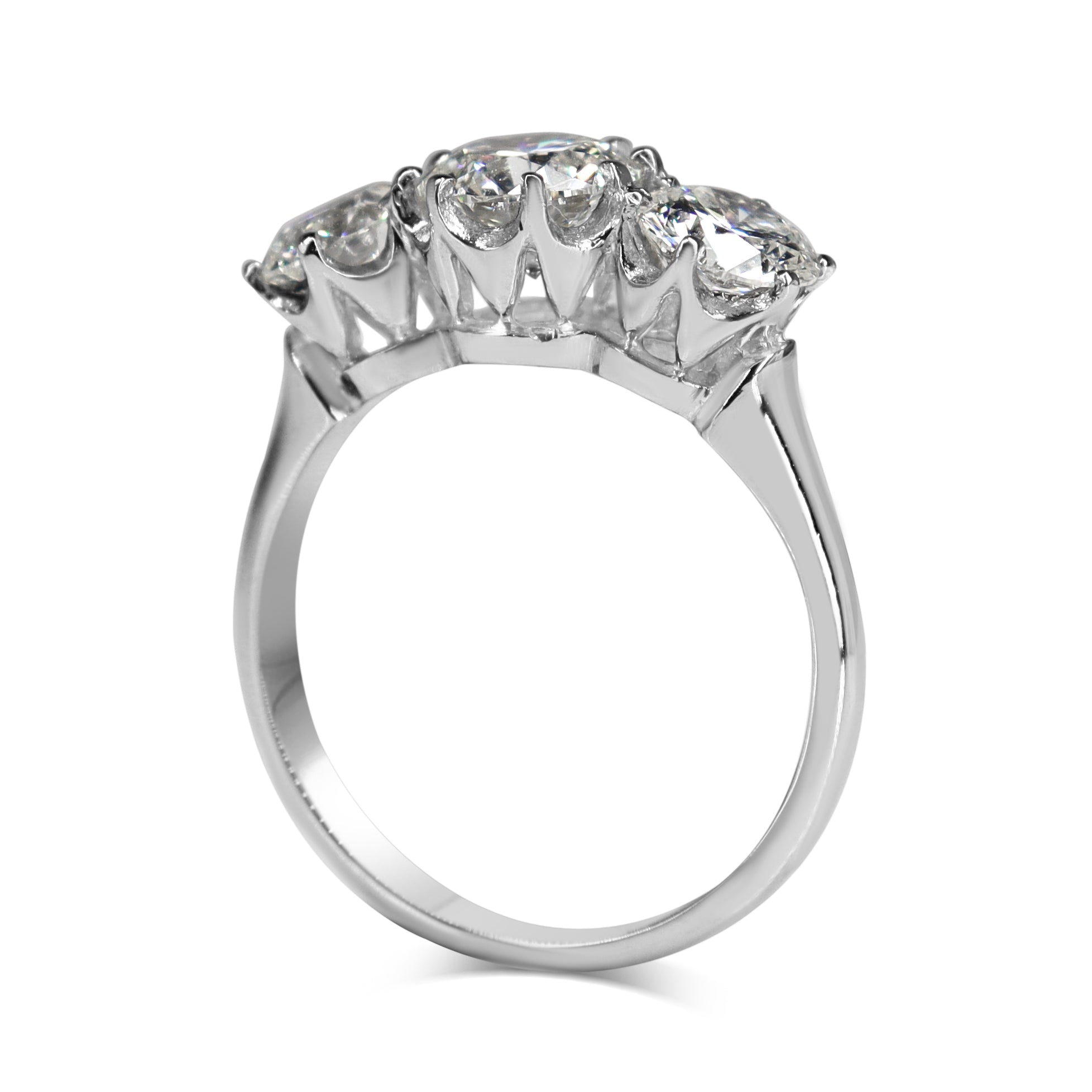 Platinum 3 Stone Victorian Style Diamond Ring