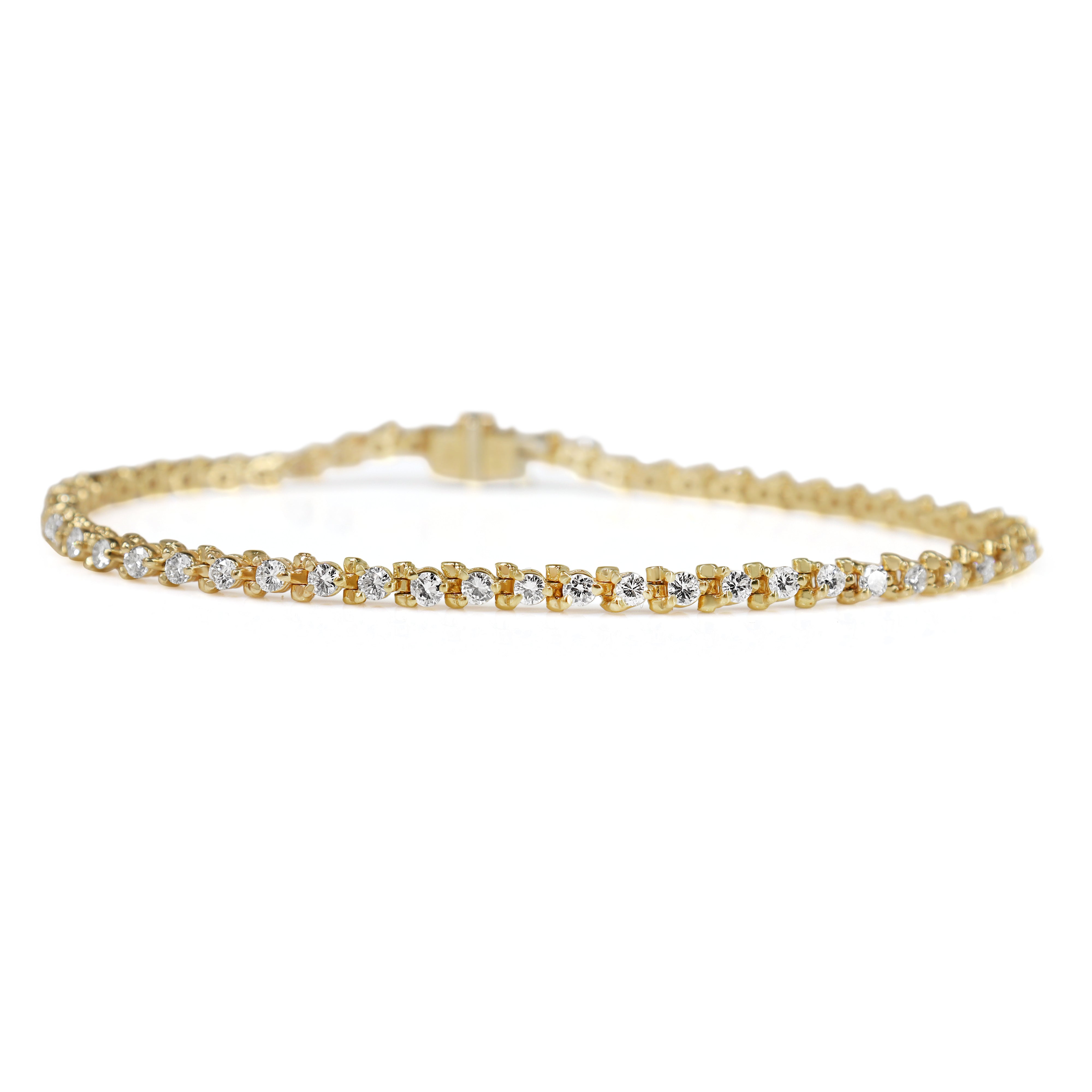 14ct Yellow Gold 2.00ct Diamond Tennis Bracelet