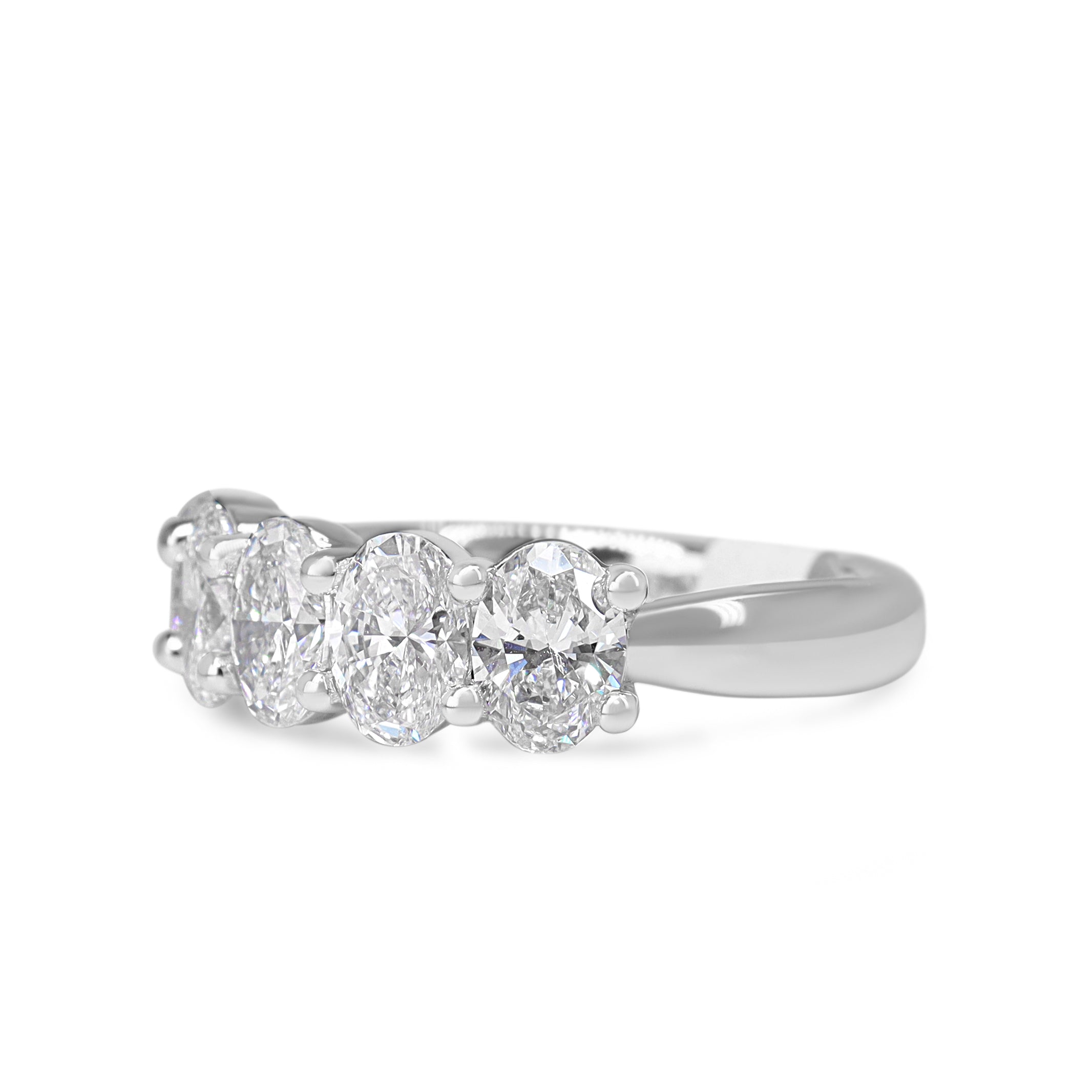 18ct White Gold 5 Stone Oval Lab Grown Diamond Ring