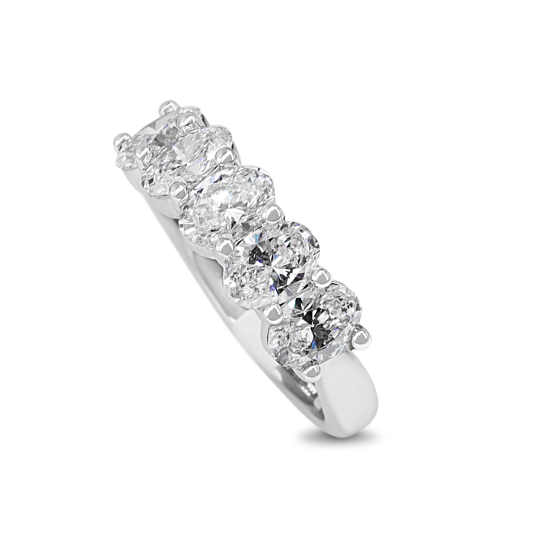 18ct White Gold 5 Stone Oval Lab Grown Diamond Ring