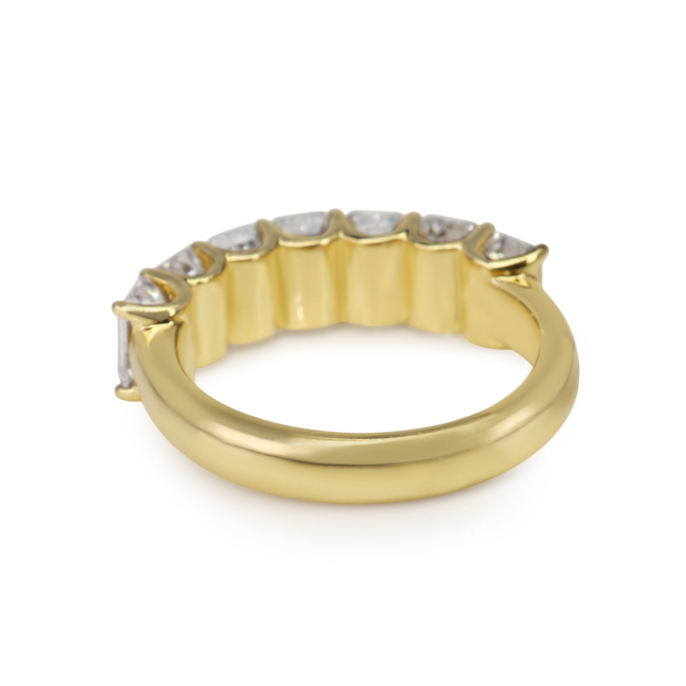 18ct Yellow Gold Emerald Cut Lab Grown Diamond 7 Stone Ring