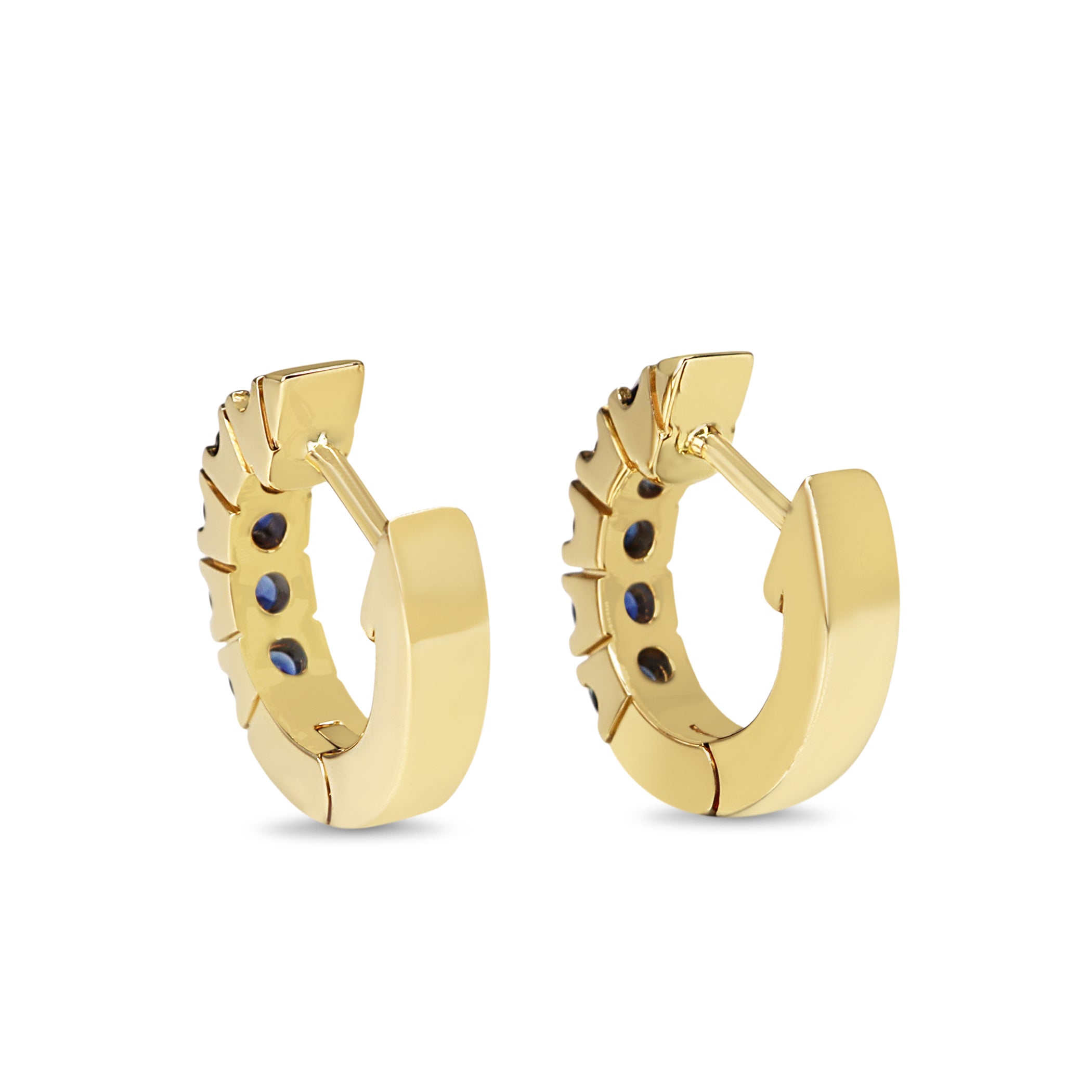 18ct Yellow Gold Sapphire Hoop Earrings