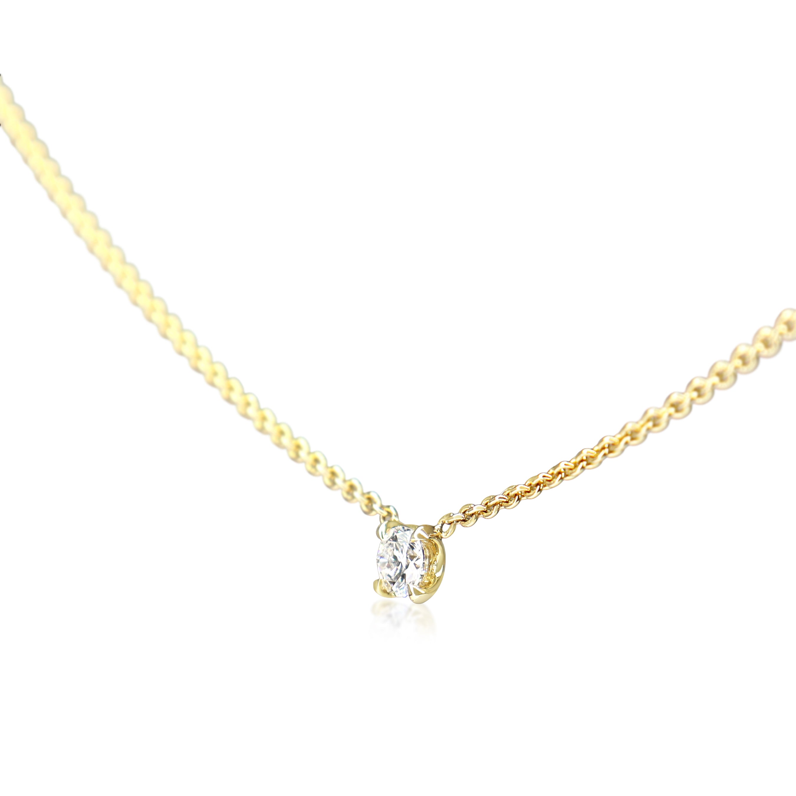 9ct Yellow Gold .15ct Diamond Solitaire Necklace