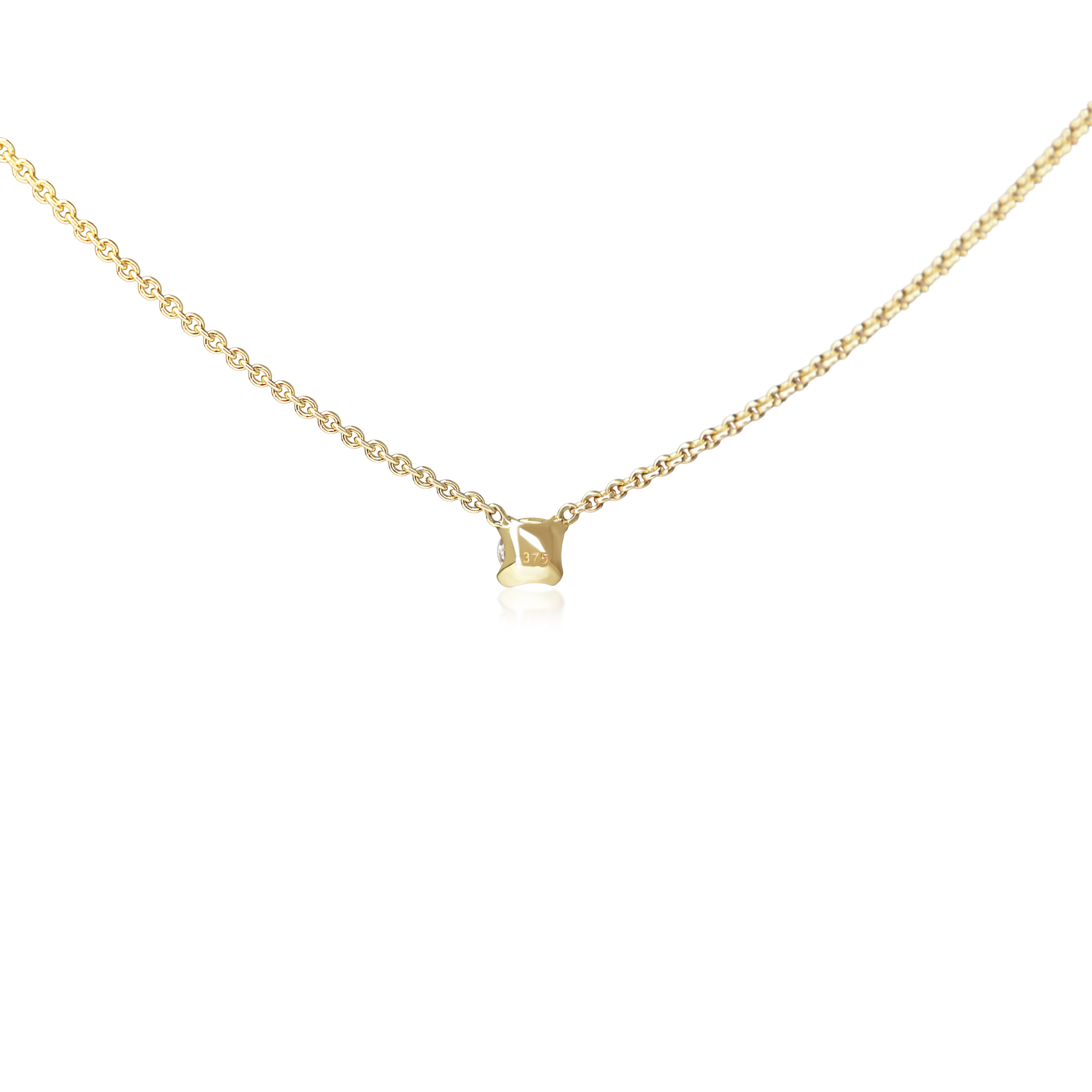 9ct Yellow Gold .15ct Diamond Solitaire Necklace