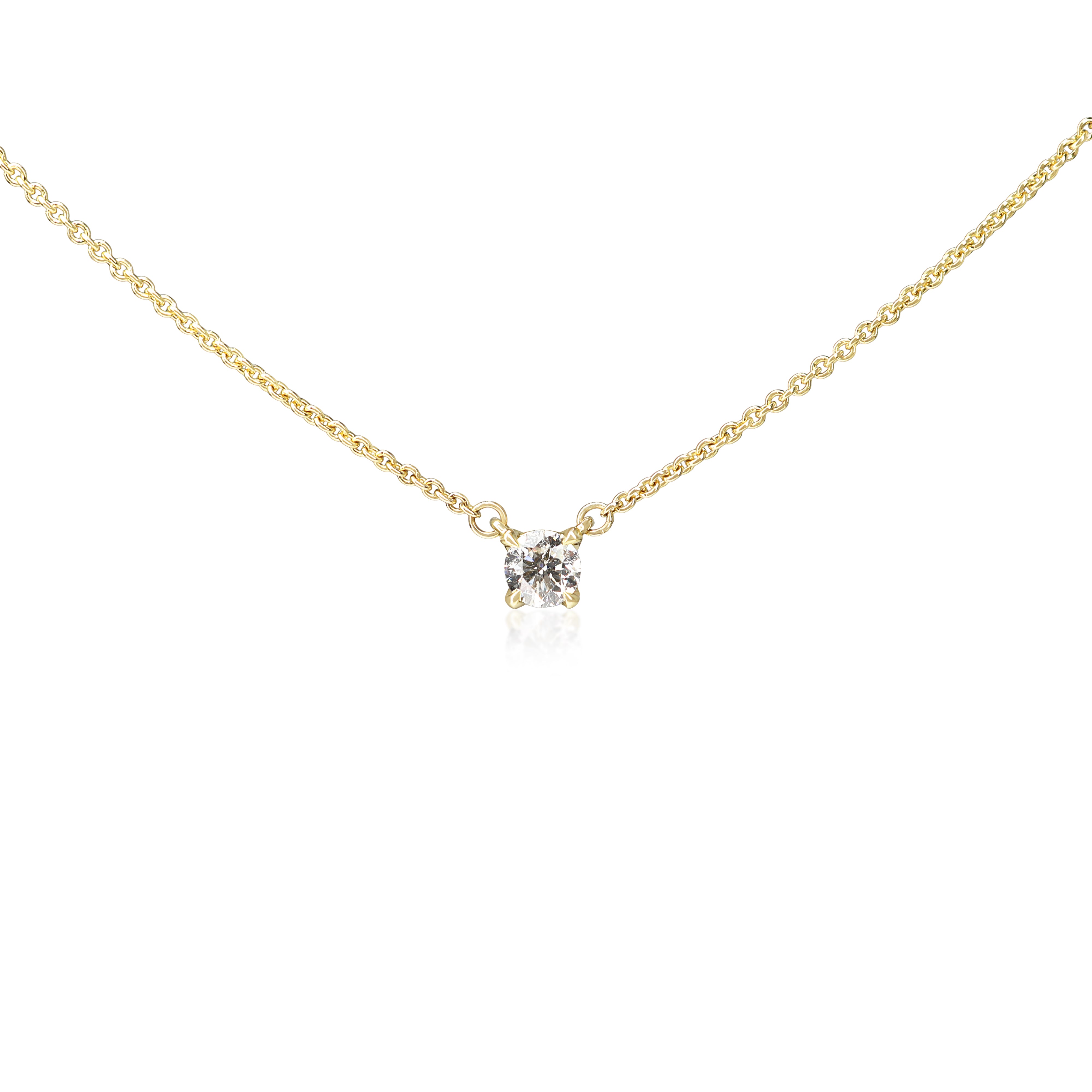 9ct Yellow Gold .25ct Diamond Solitaire Necklace