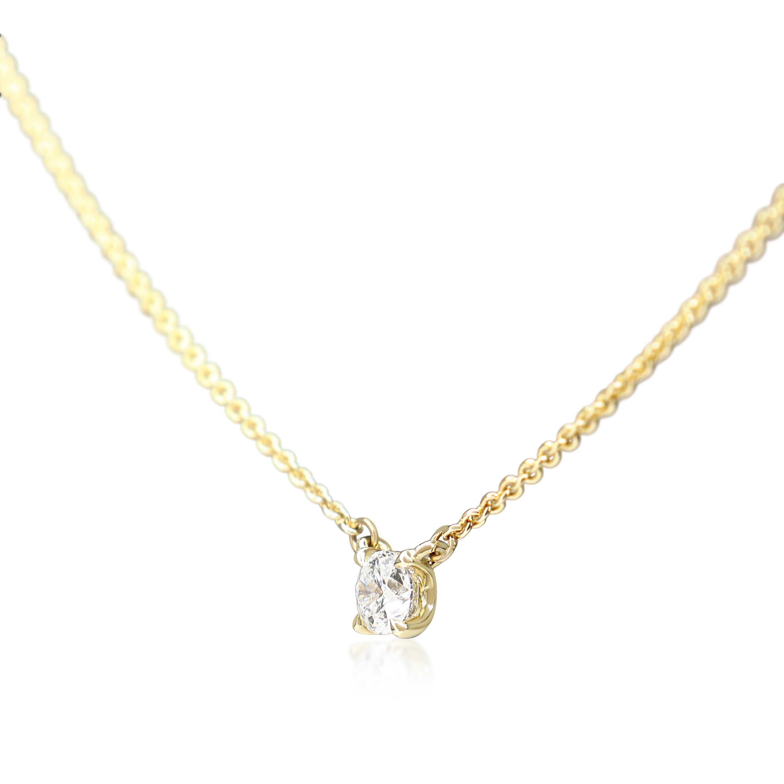 9ct Yellow Gold .25ct Diamond Solitaire Necklace