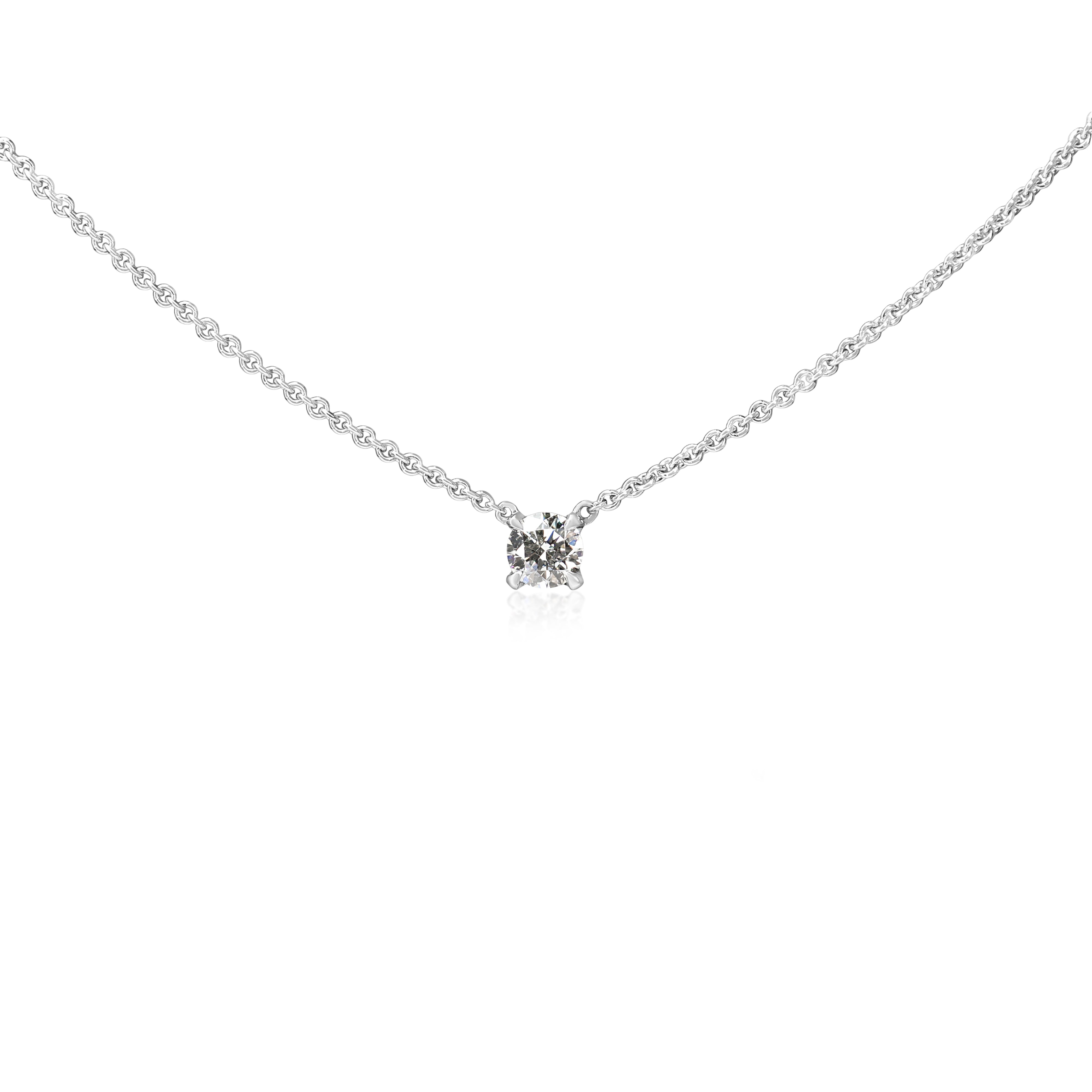 9ct White Gold .20ct Diamond Solitaire Necklace