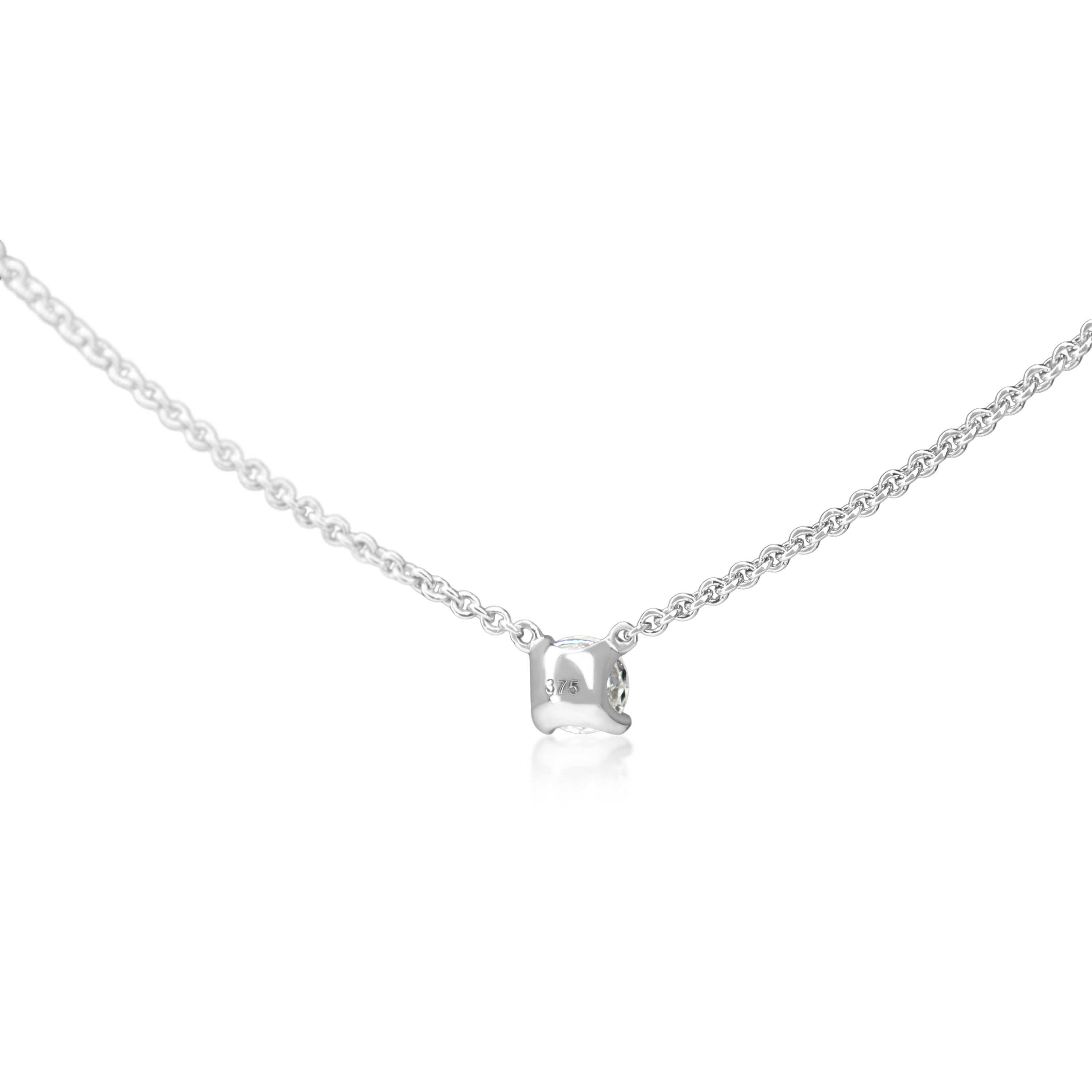 9ct White Gold .20ct Diamond Solitaire Necklace