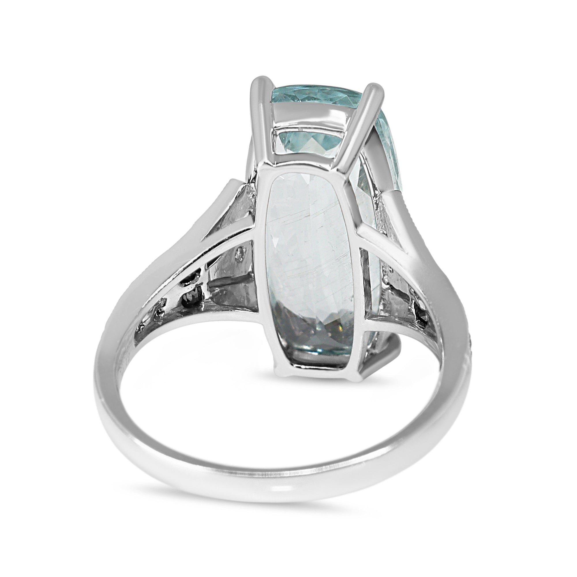 18ct White Gold Aquamarine, Sapphire and Diamond Art Deco Style Ring