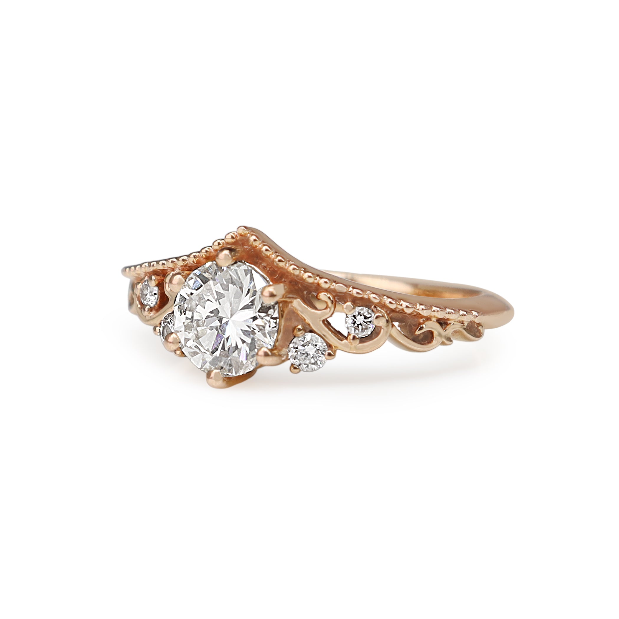 18ct Rose Gold Tiara Style Diamond Ring