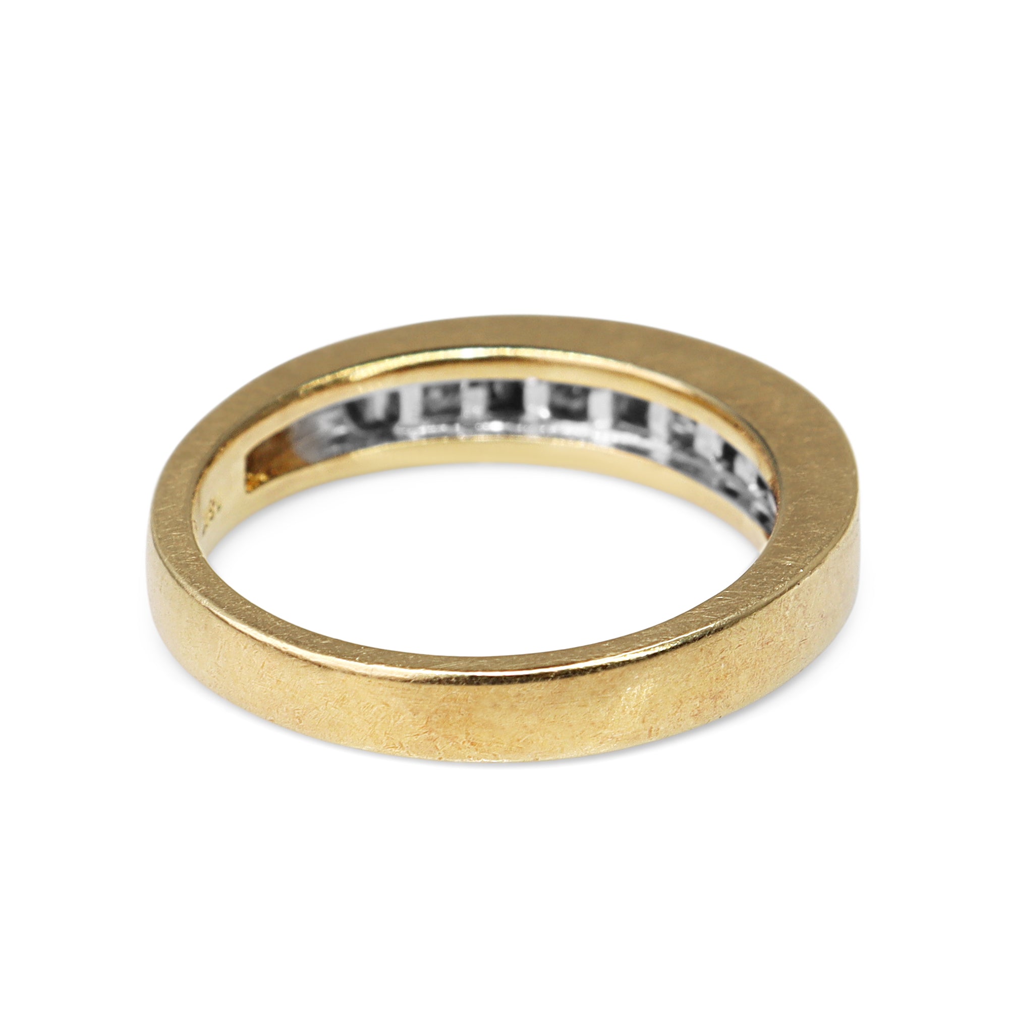 18ct Yellow Gold Baguette and Princess Cut Diamond Band Ring