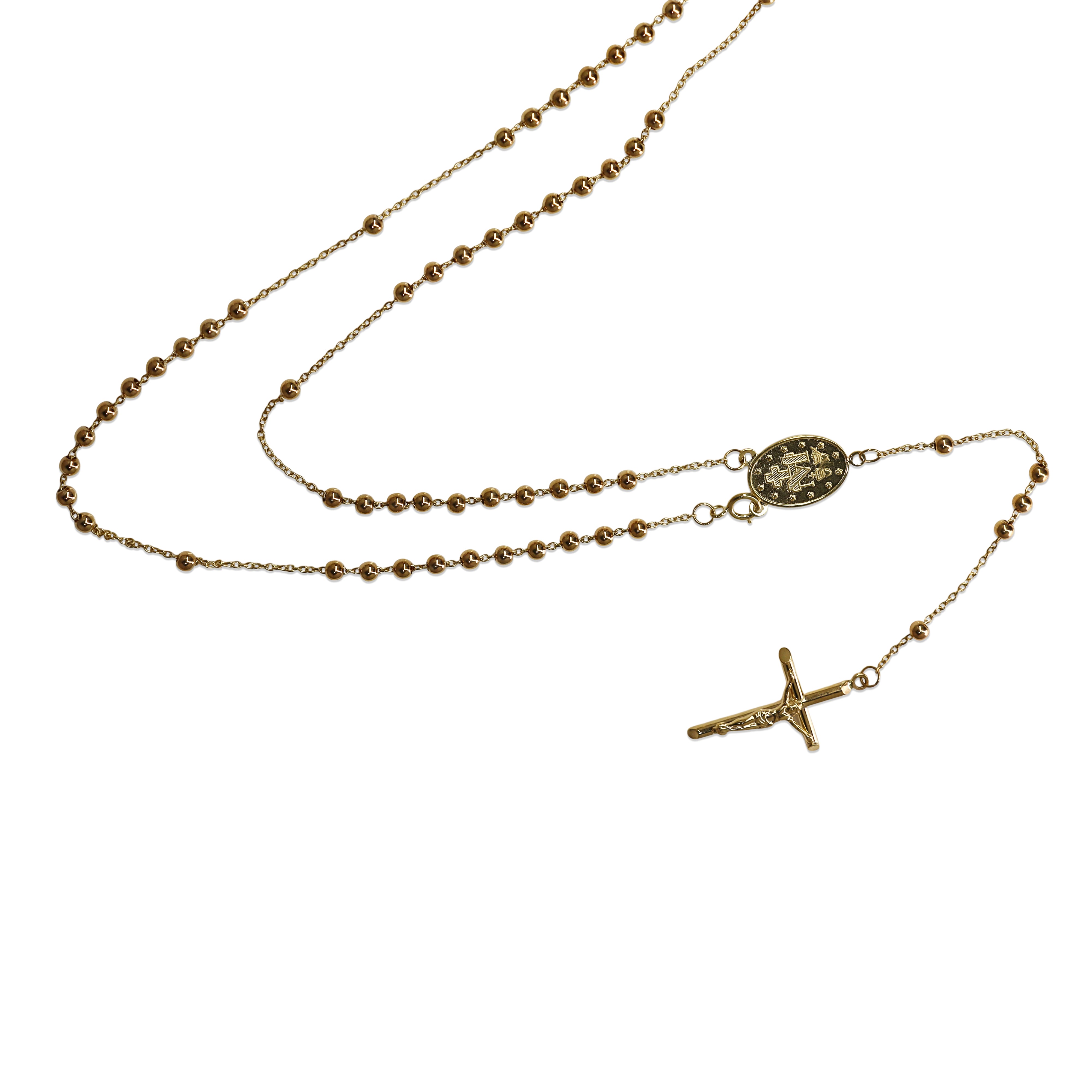 9ct Yellow Gold Rosary Bead Necklace