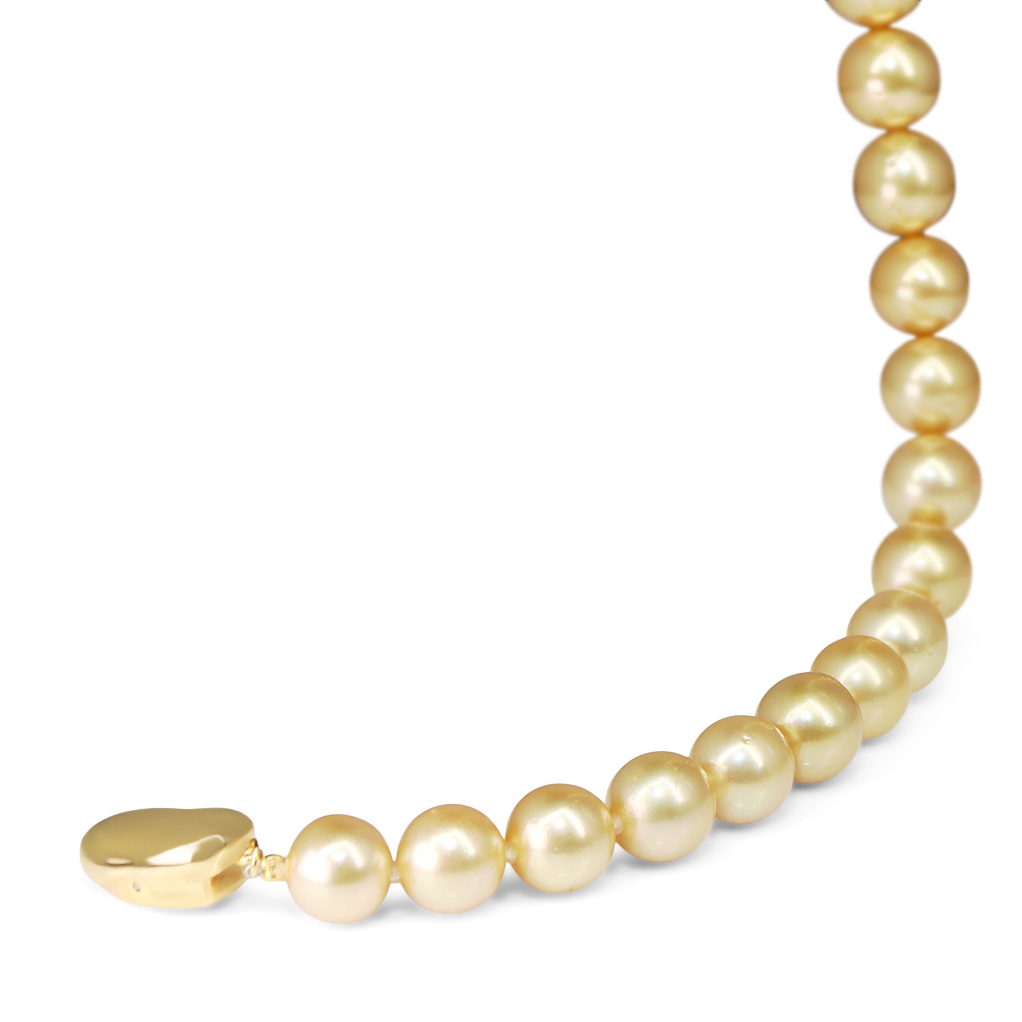 9 - 14mm Golden South Sea Pearl Strand on Silver Gilt Clasp