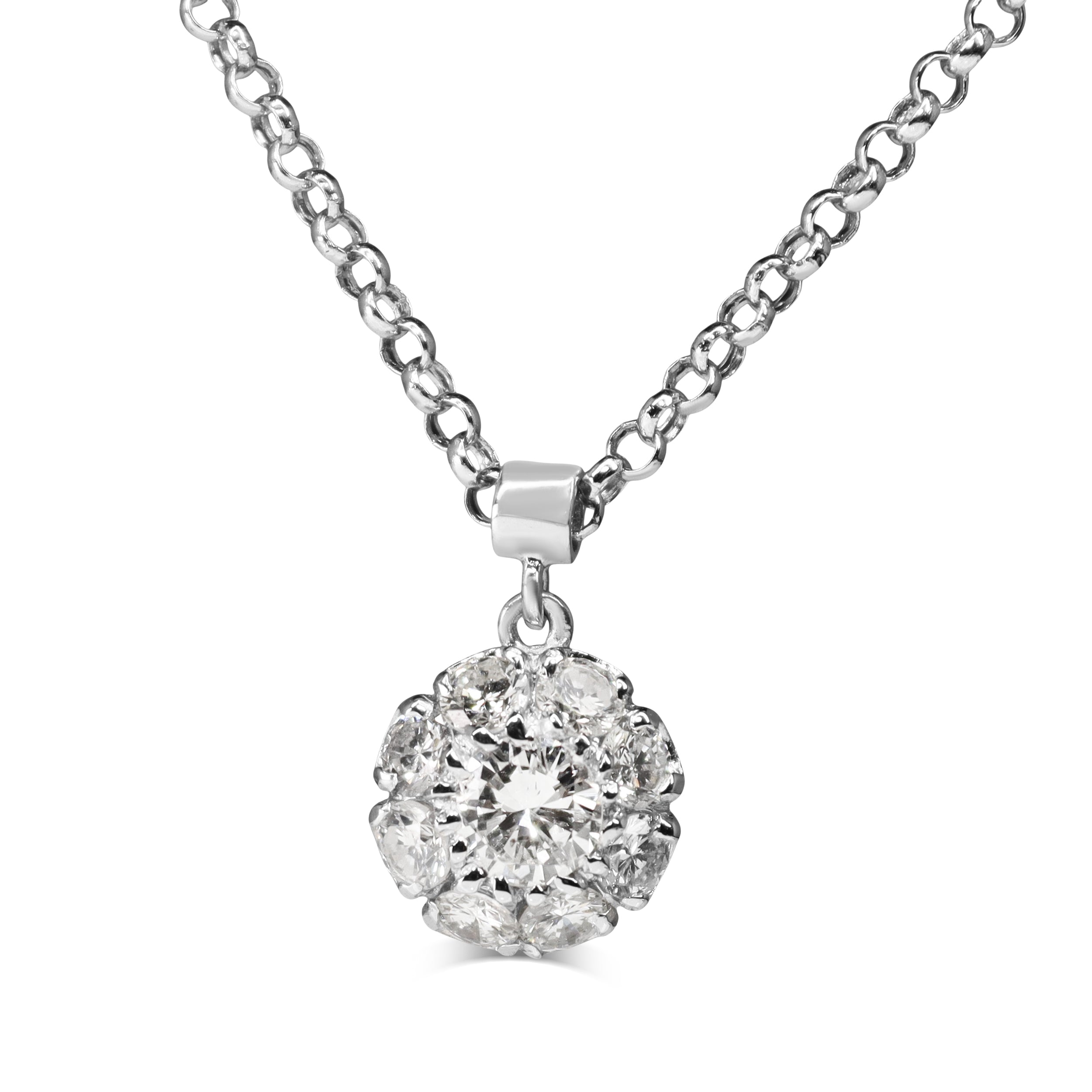 Platinum Diamond Halo Necklace